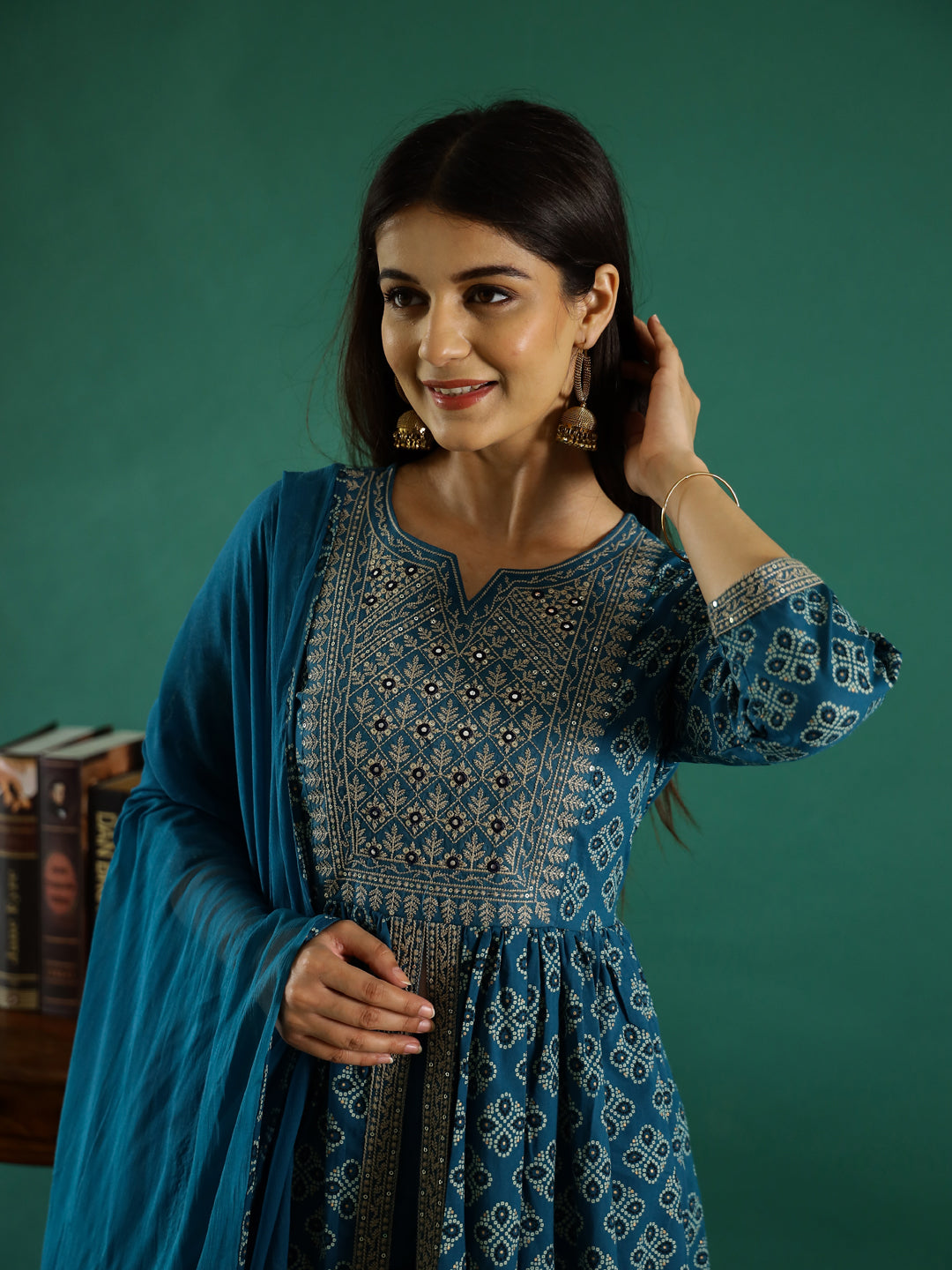 Women Pure Cotton kurta set with Chiffon Dupatta