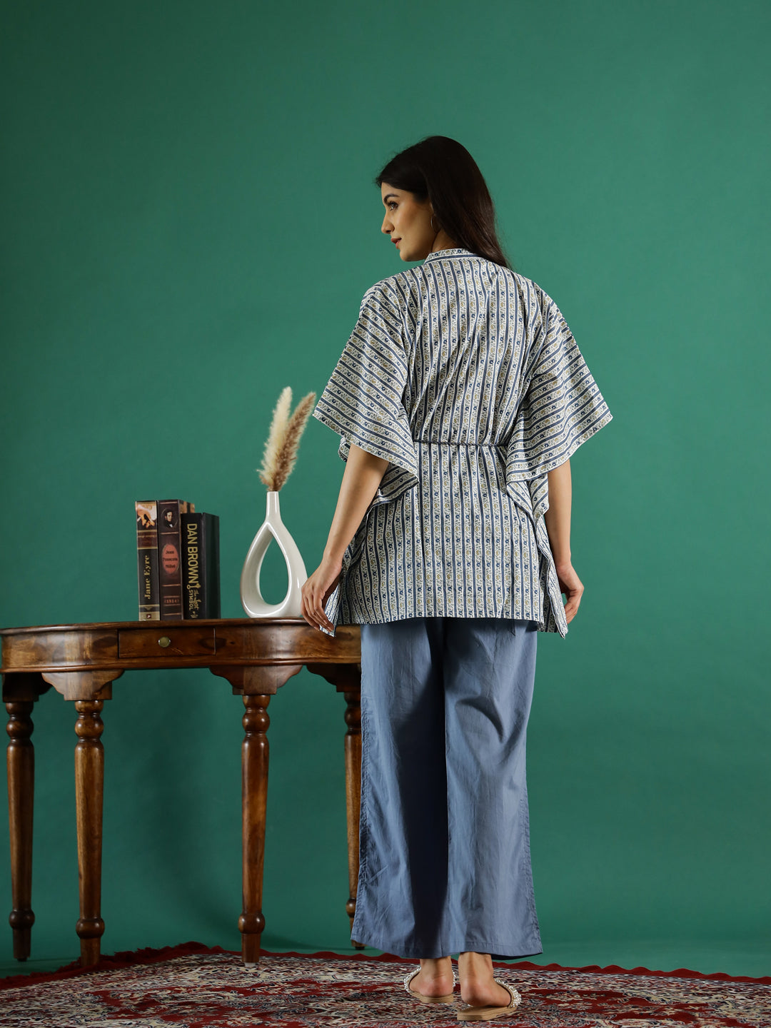 Grey Cotton Kaftan For Women