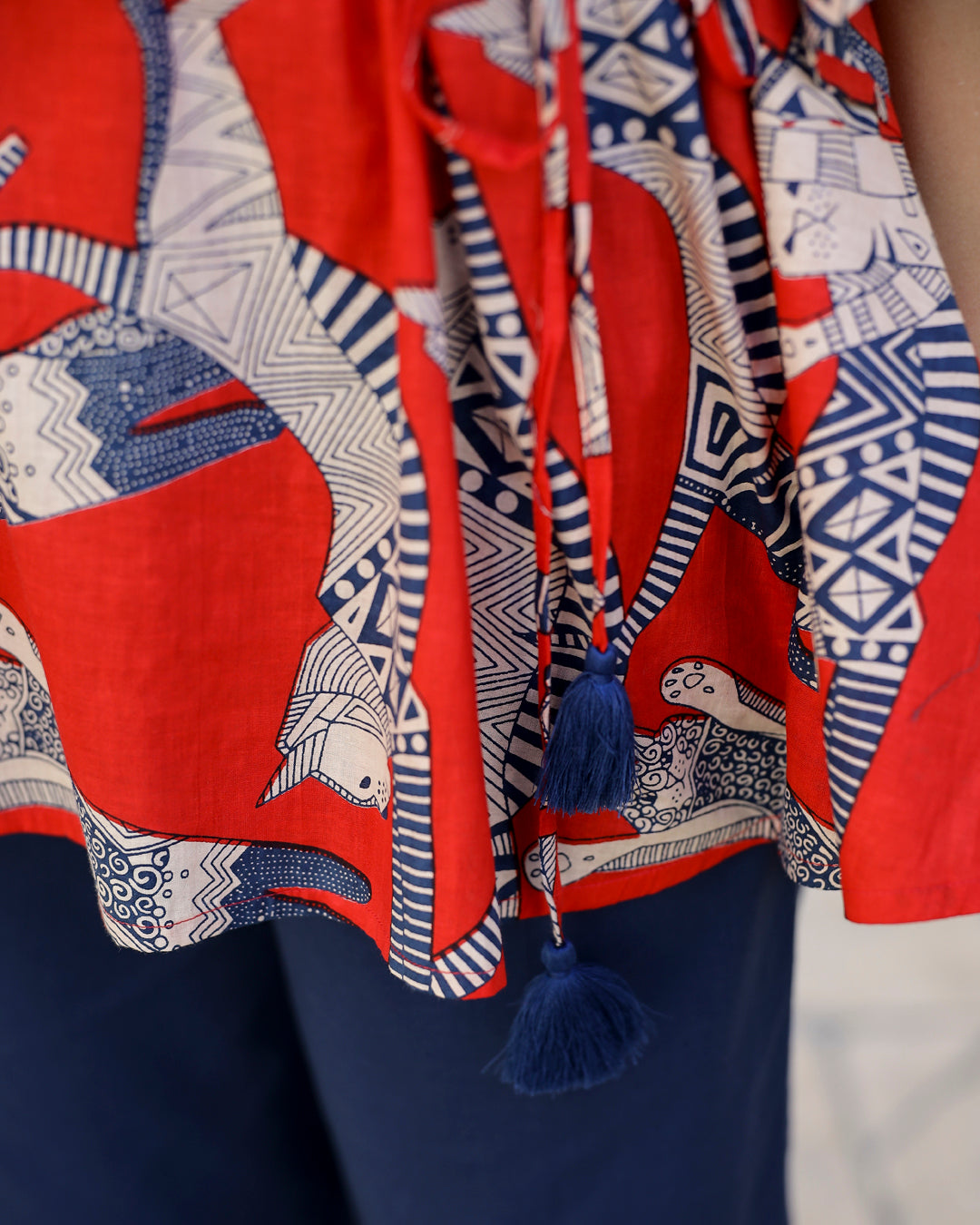 SCARLET DOG PRINT Cotton Kaftan Set