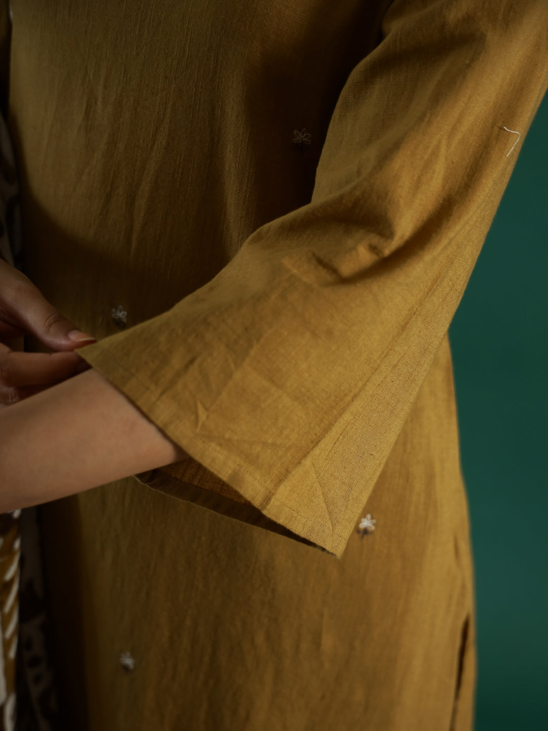Musterd Printed Round Neck Cotton Kurta Set for Women