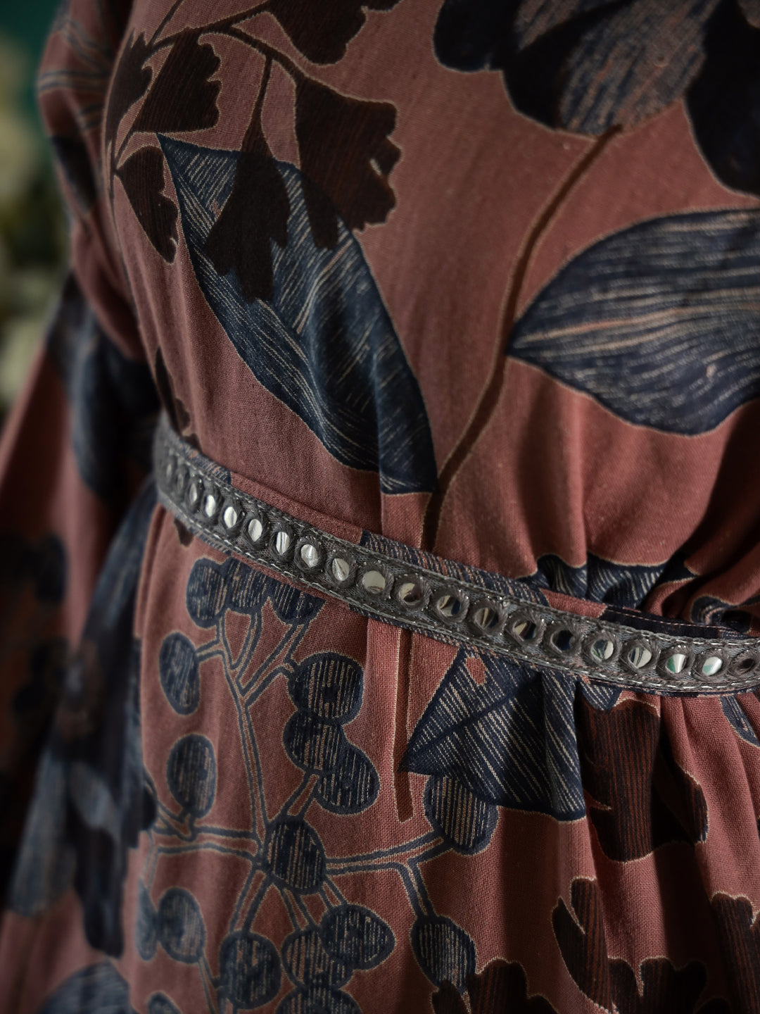 Brown Floral Printed Dress for Women - SanskrutiHomes