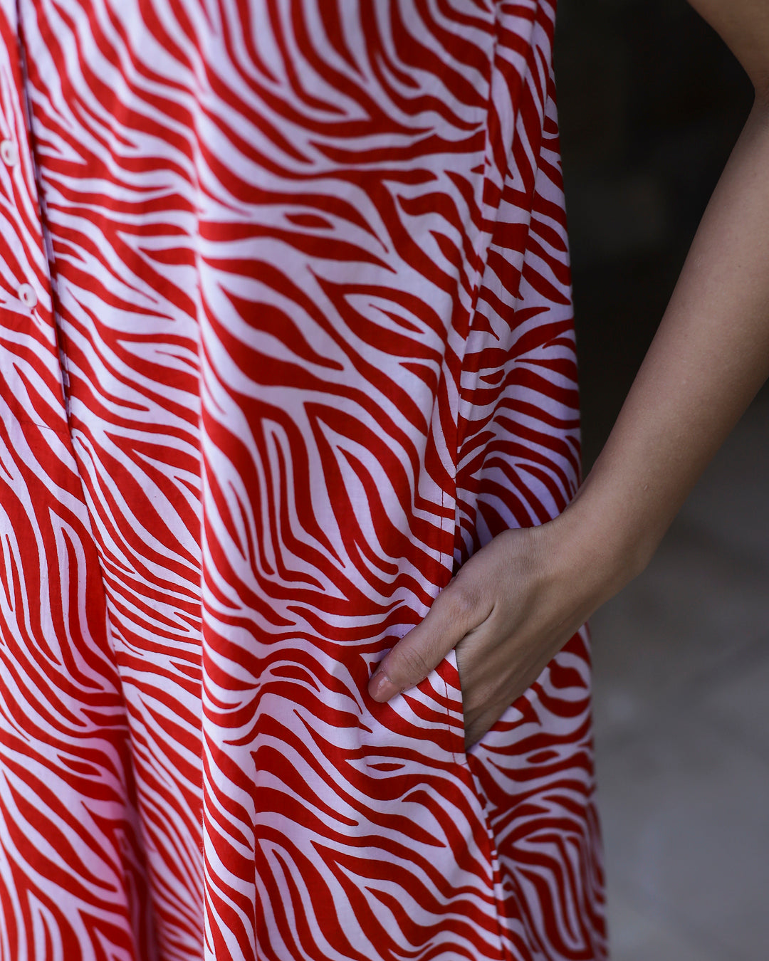 TIGER Printed red sleeveless Jumpsuit