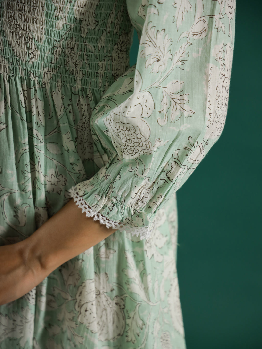 Women Green Anarkali Kurta