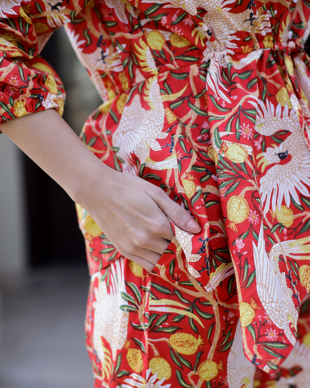 Red Pure Cotton Night Suit Set