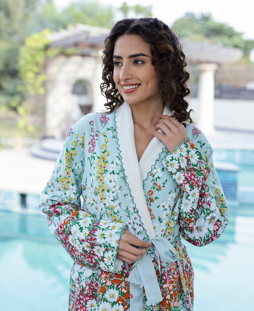 Cotton Multi Colour Towel Bathrobe