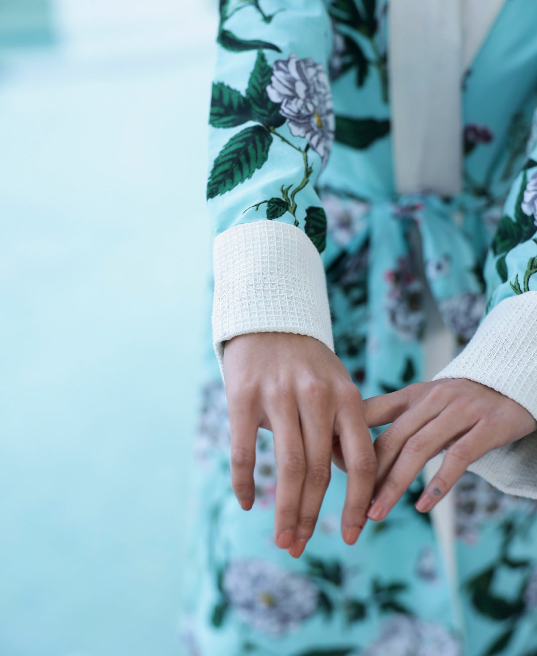 Turquoise Cotton Towel Bathrobe