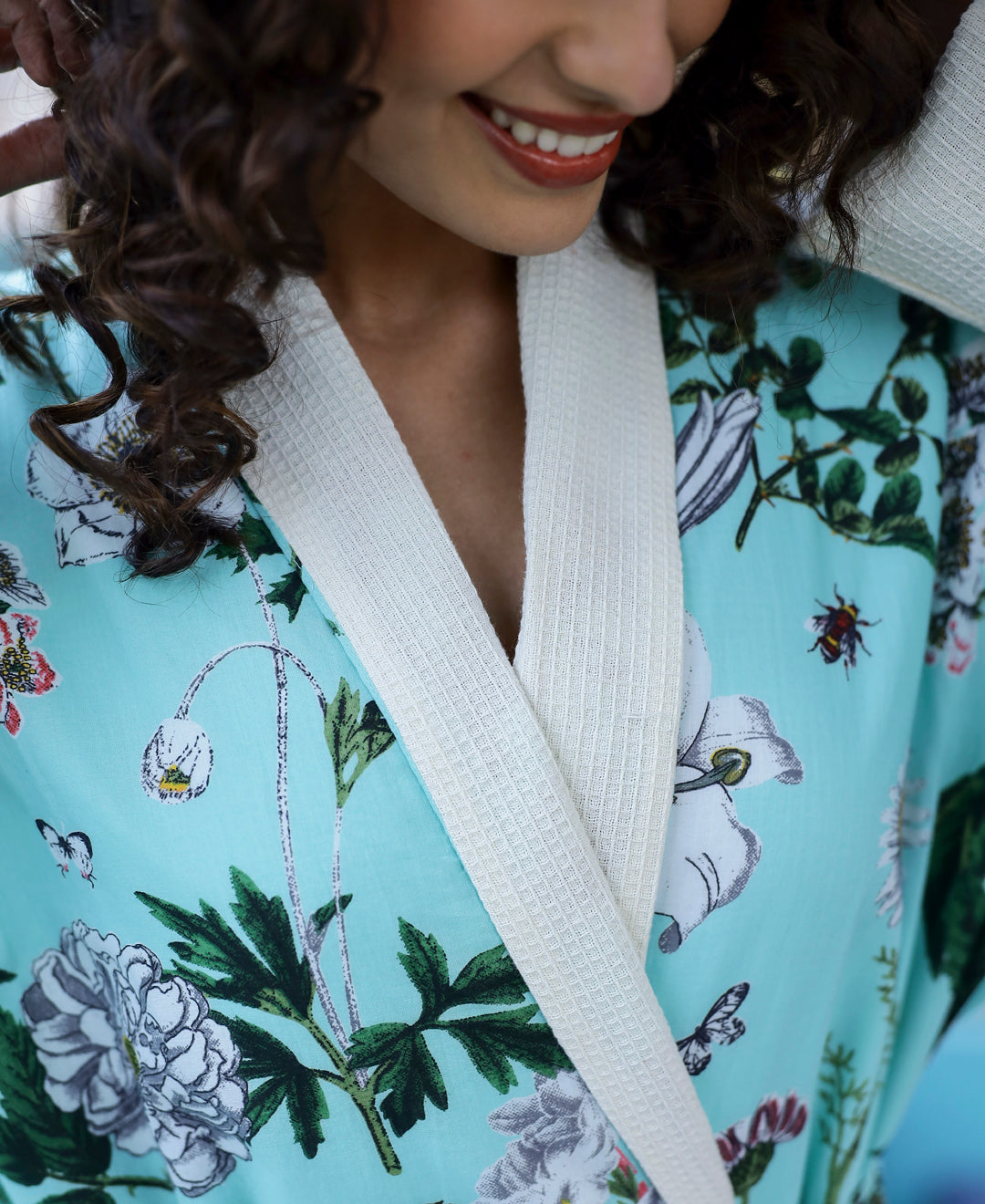 Turquoise Cotton Towel Bathrobe