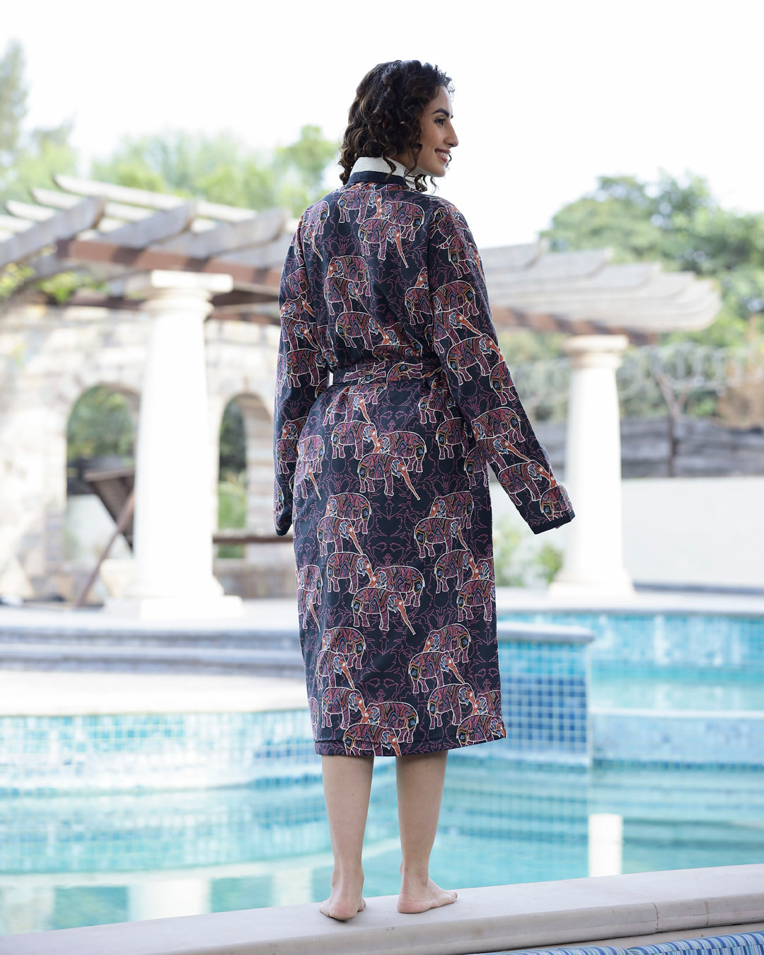 Cotton Black Towel Bathrobe