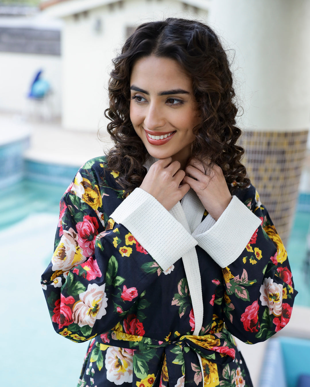 Cotton Multi Colour Towel Bath Robe - SanskrutiHomes