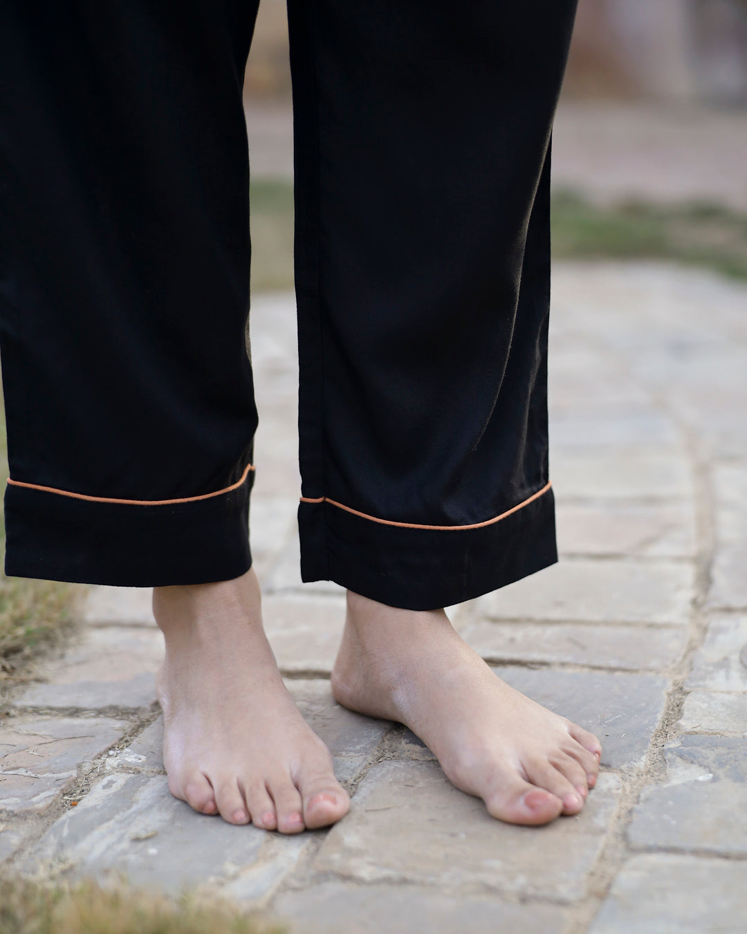 Collared Black Night suit set 3 piece