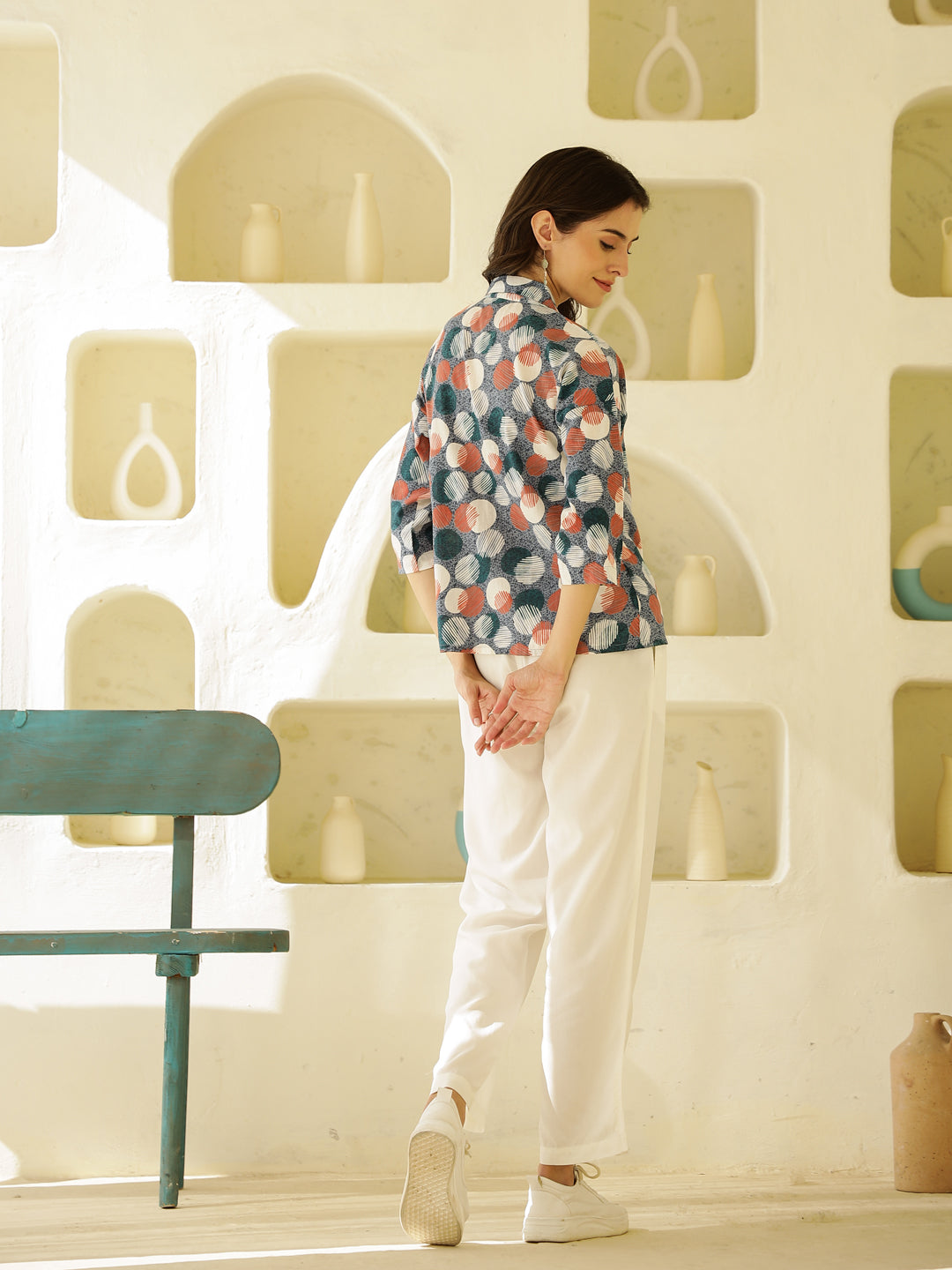 Geometric Print Night Suit Set