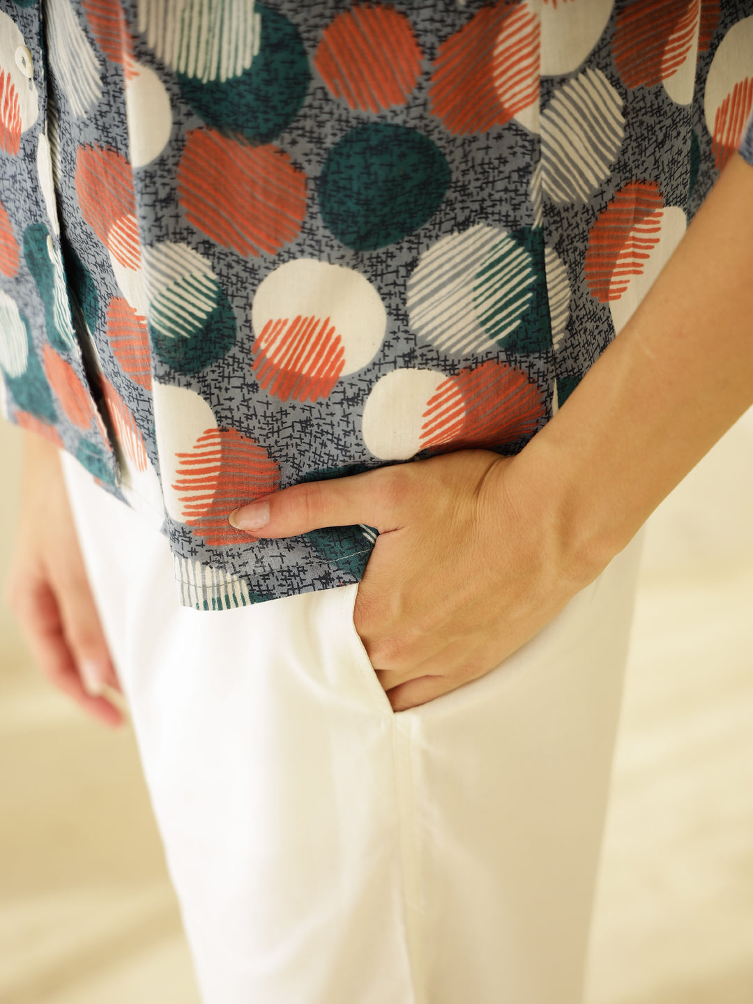 Geometric Print Night Suit Set