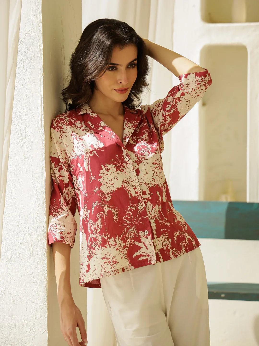 Animal Print Viscose Rayon Night Suit - SanskrutiHomes