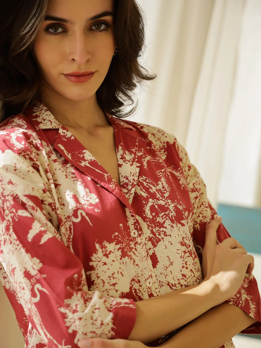 Animal Print Viscose Rayon Night Suit - SanskrutiHomes