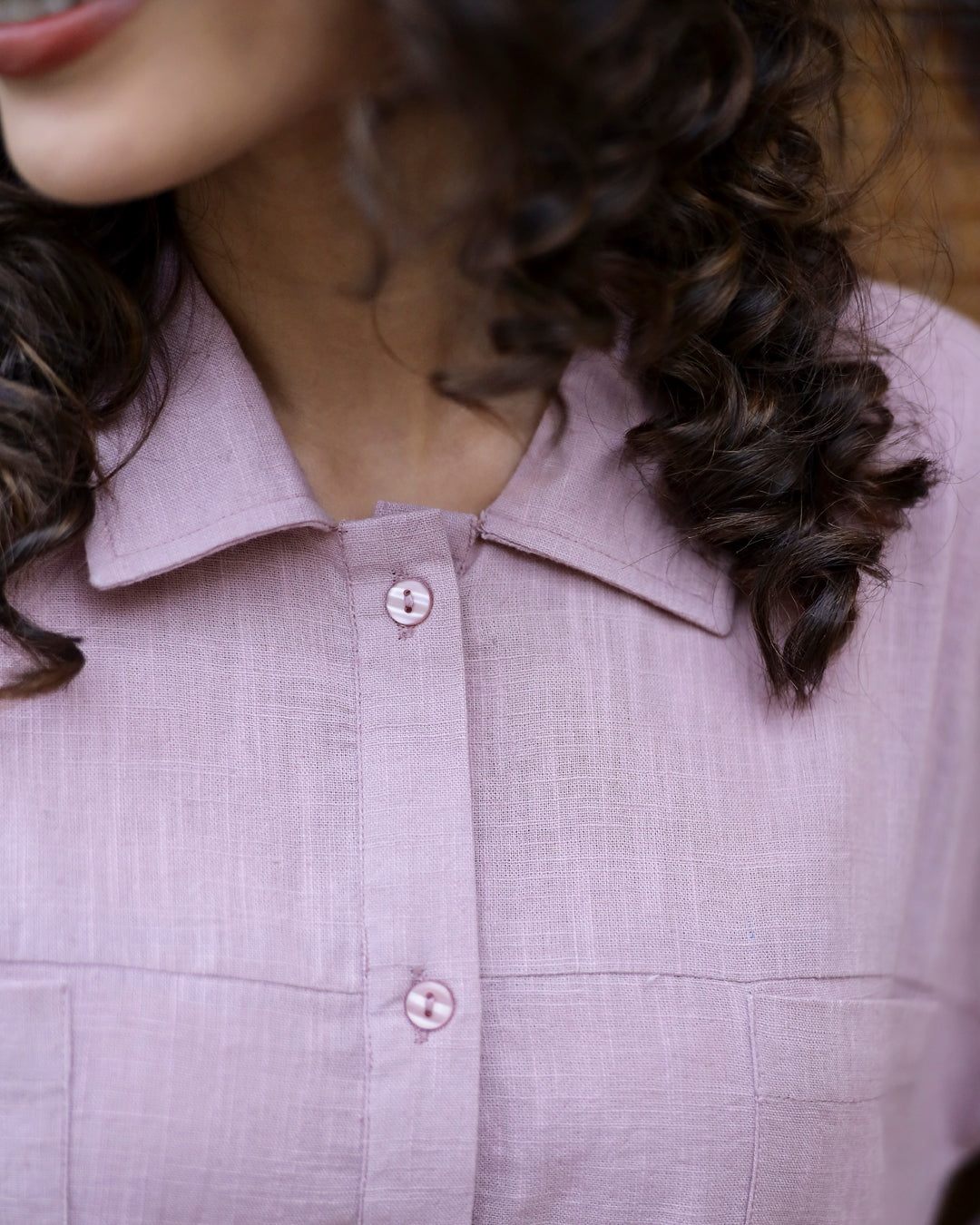 Lavender Solid Cotton Night Suit For Women