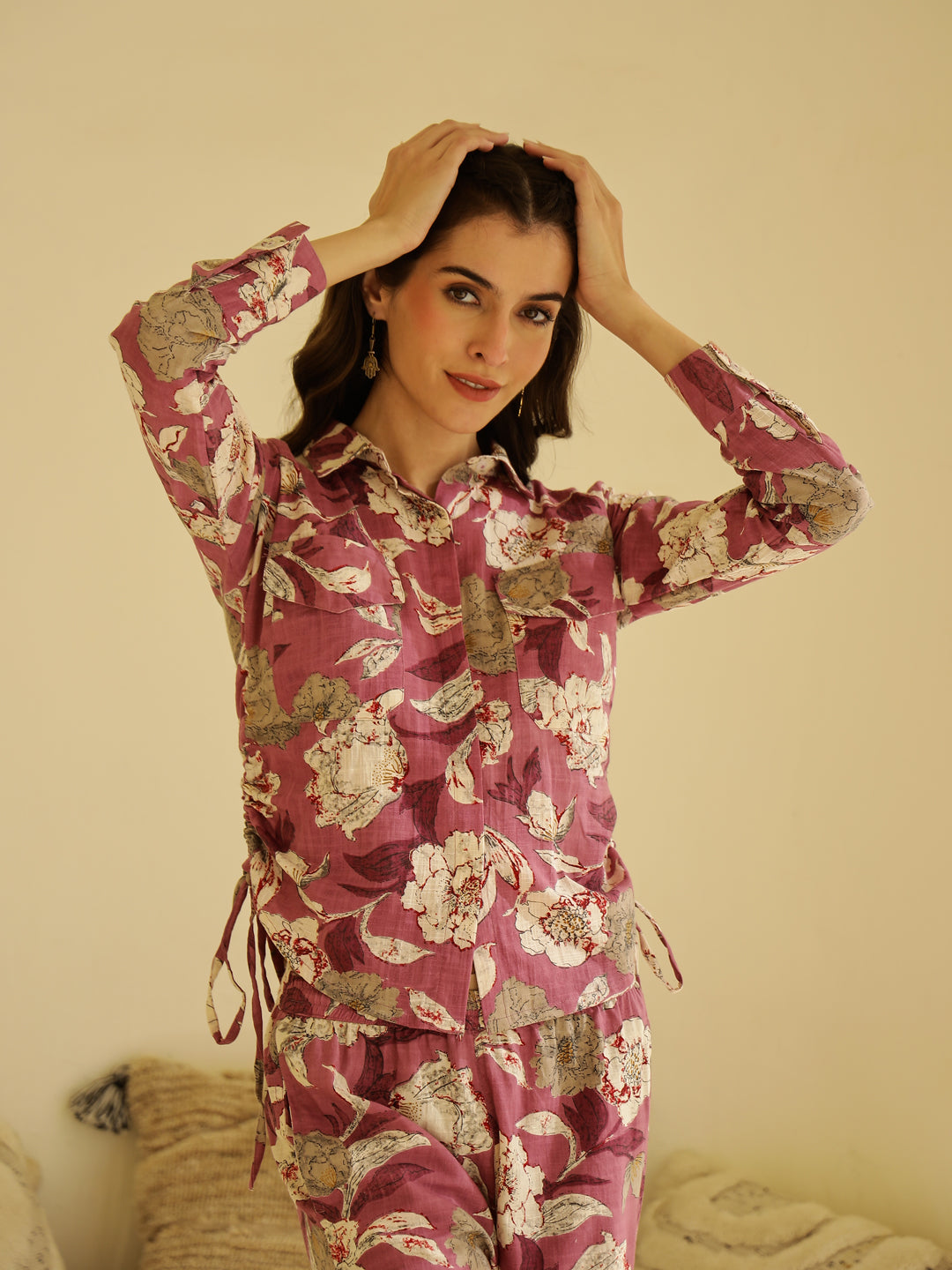 Floral Printed Shirt Collar Co-ord Set
