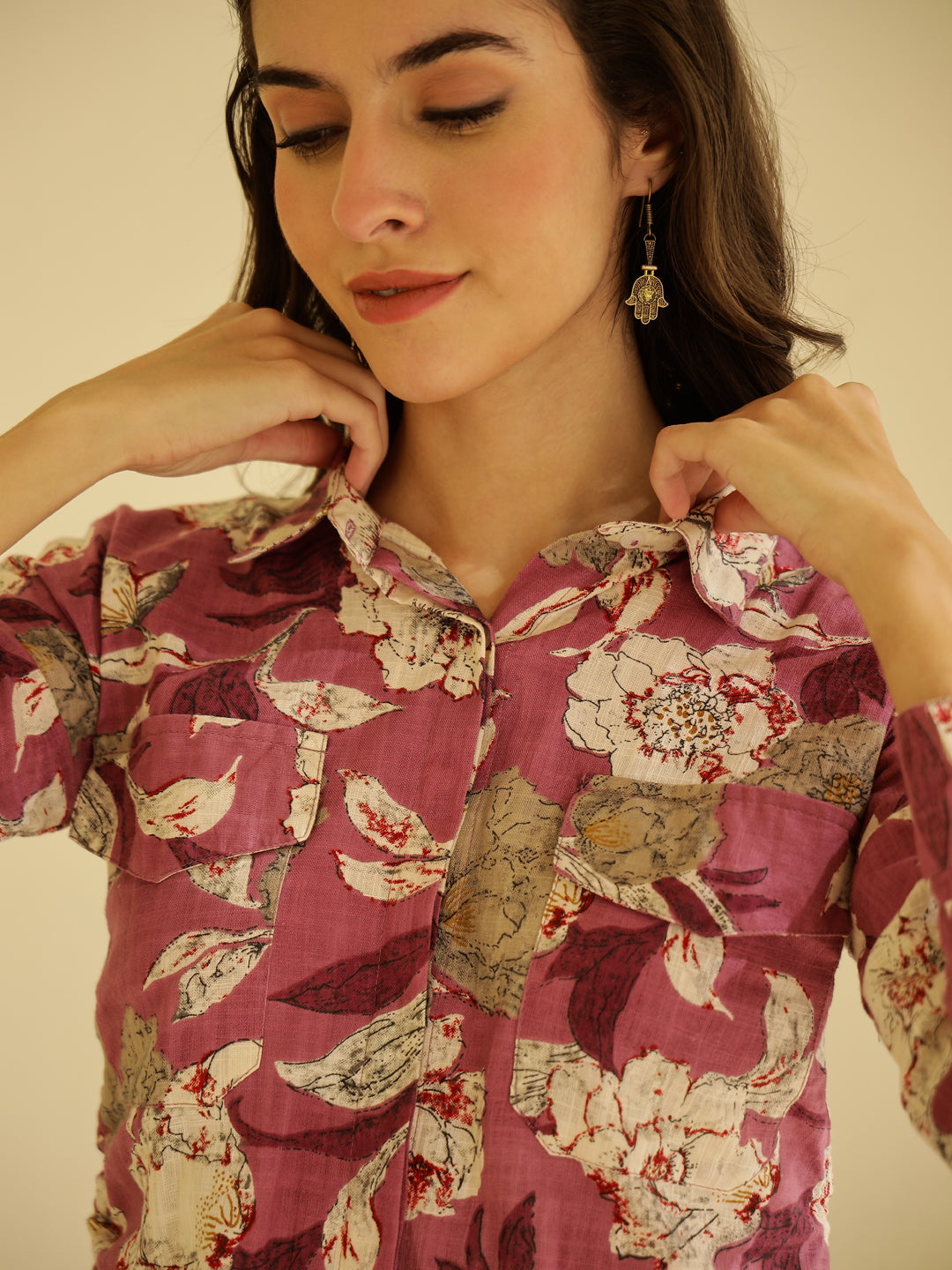 Floral Printed Shirt Collar Co-ord Set