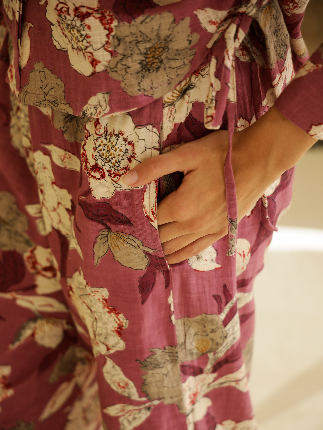 Floral Printed Shirt Collar Co-ord Set - SanskrutiHomes