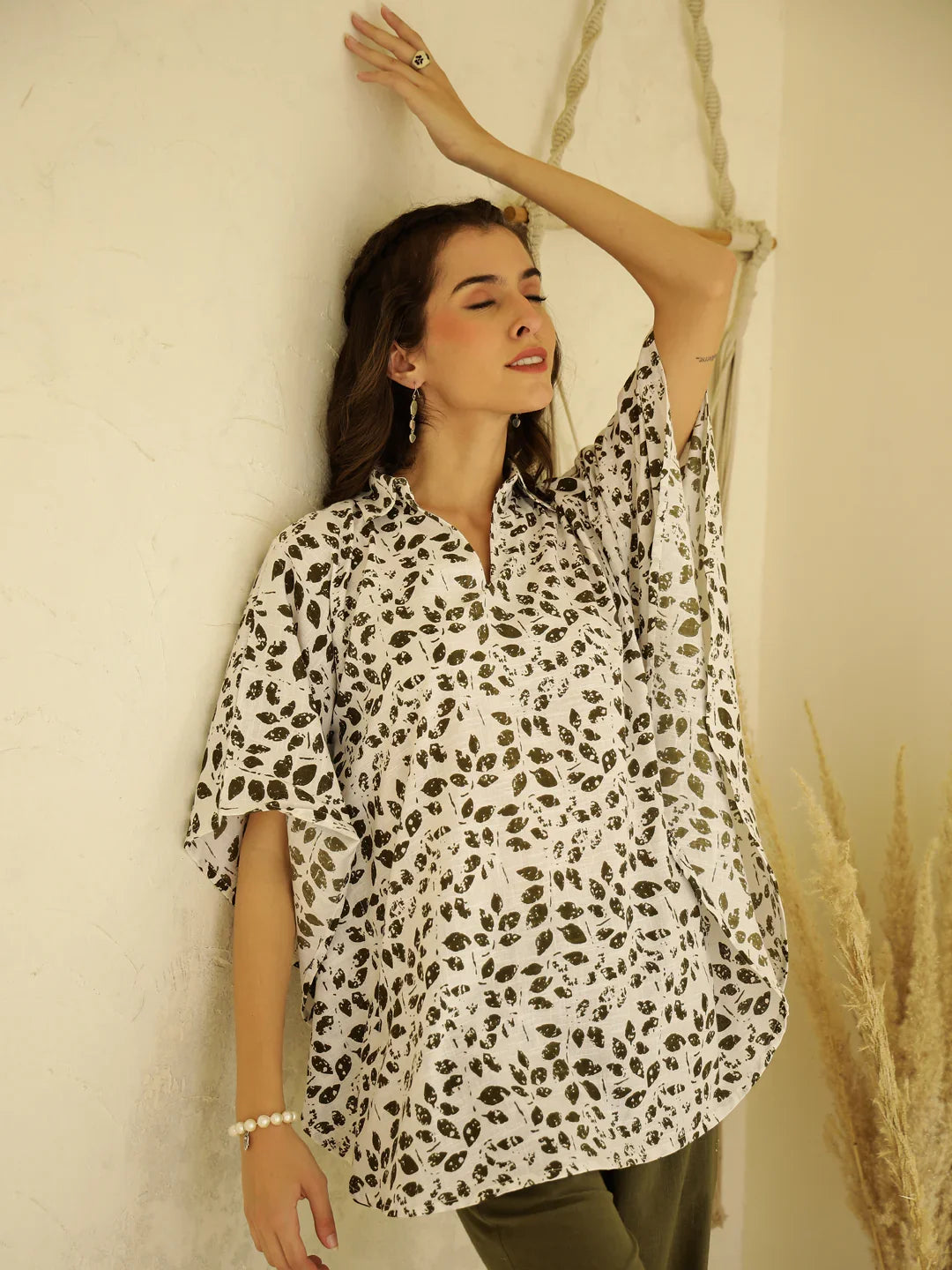 Leaf Printed Co-ords Set for Women - SanskrutiHomes