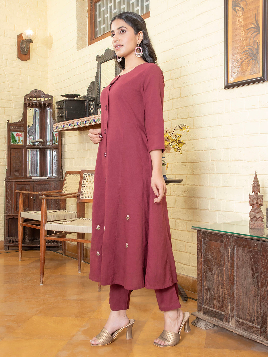 Women Floral Three Piece Cotton Kuta Set