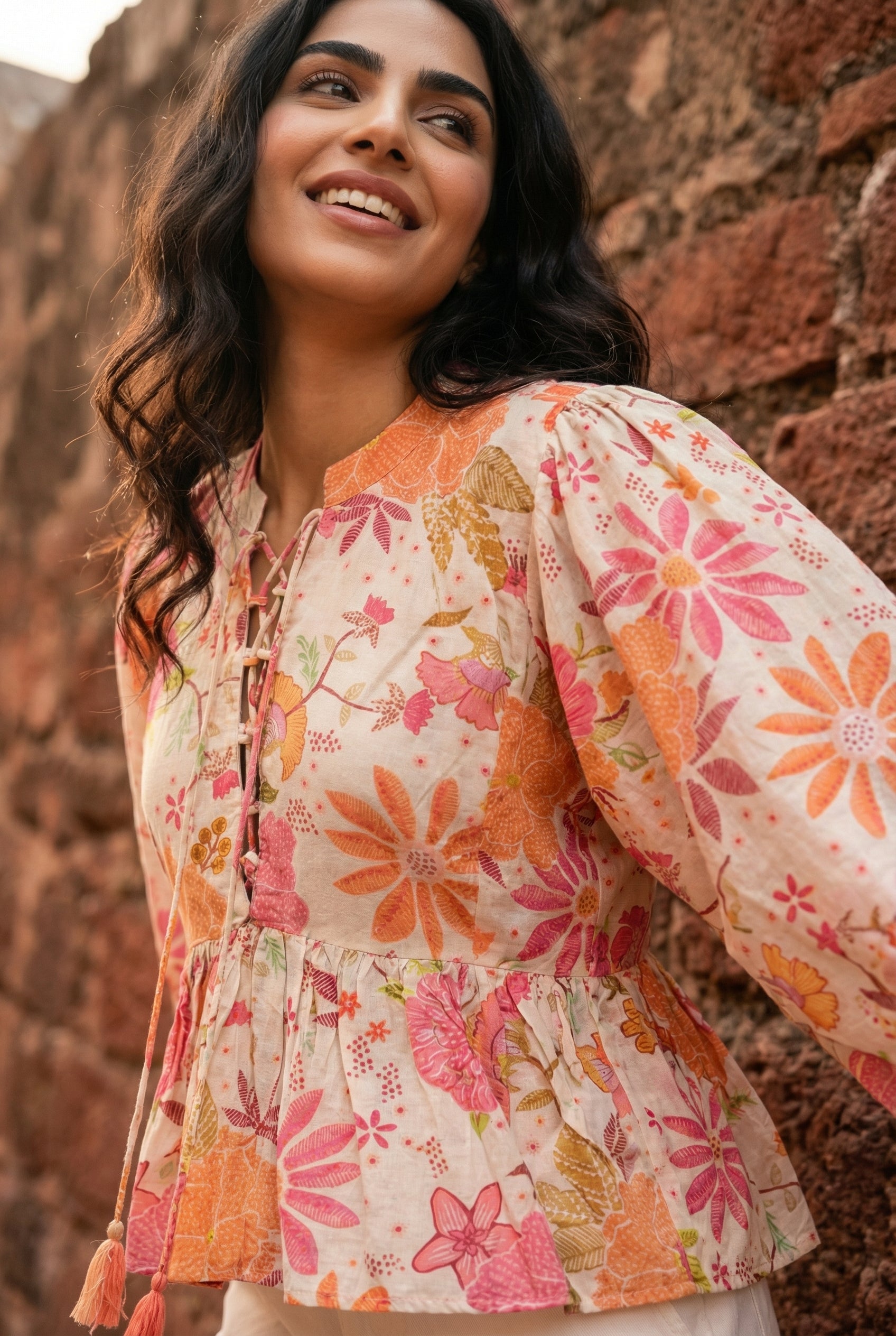 Multicolor Floral Print Muslin Co-Ord Set For Women