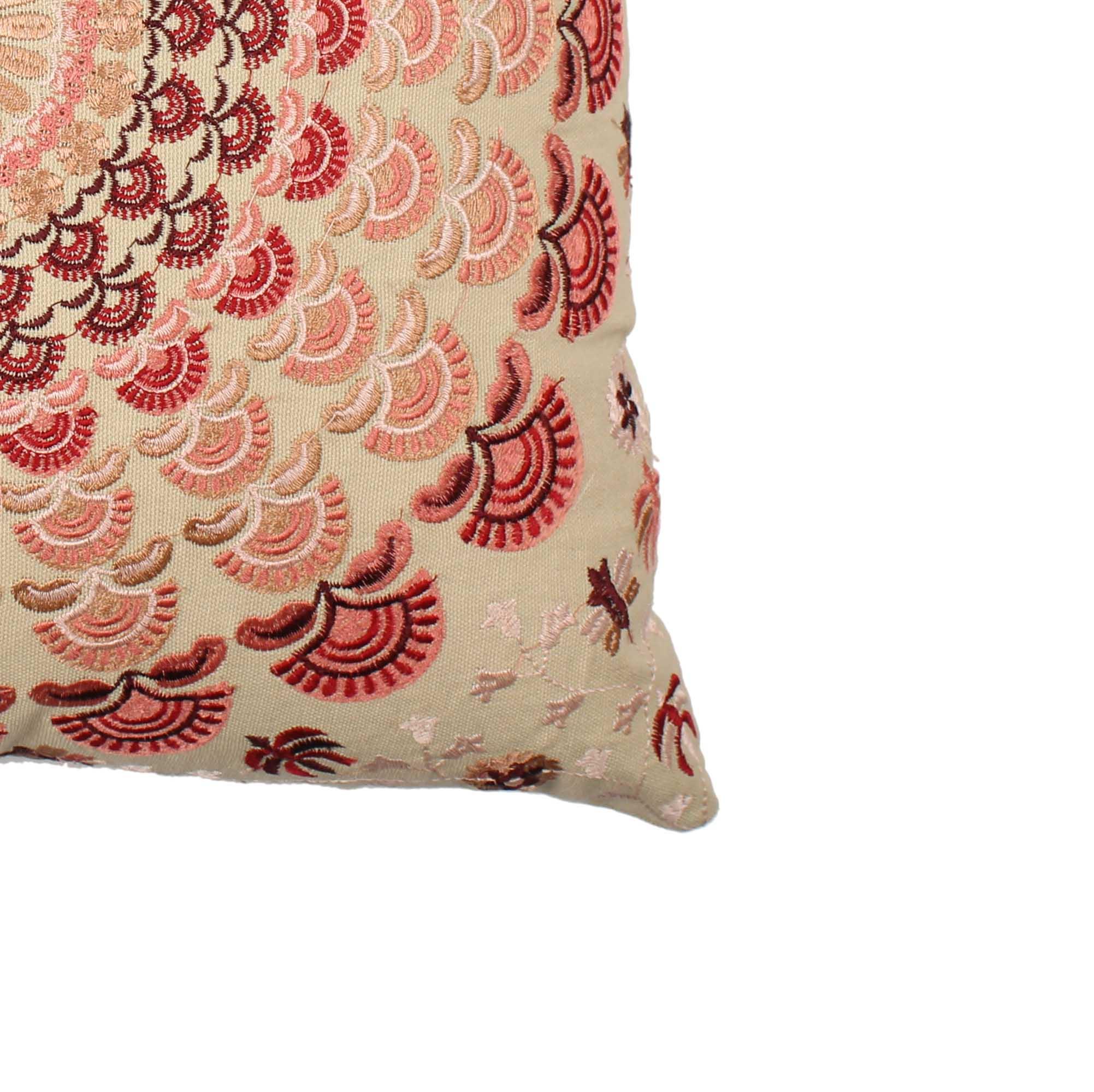 Multi-Color Embroidered Cotton Cushion Cover