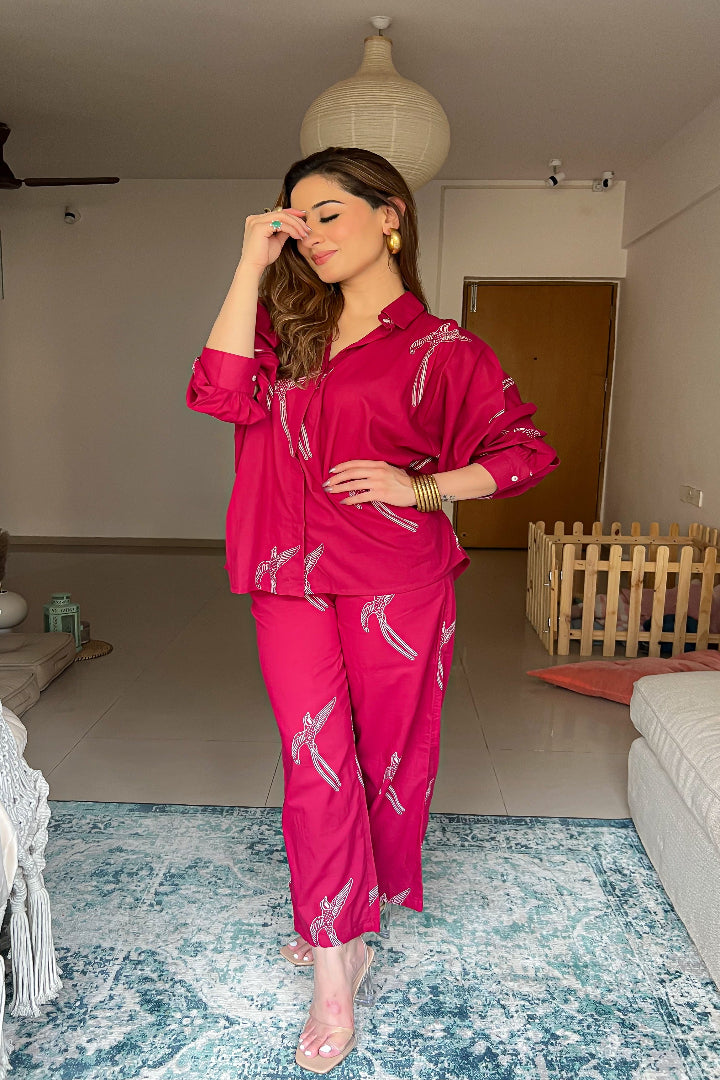 Red Long Night Suit Ladies Ladies Nightwear Pakistani Night