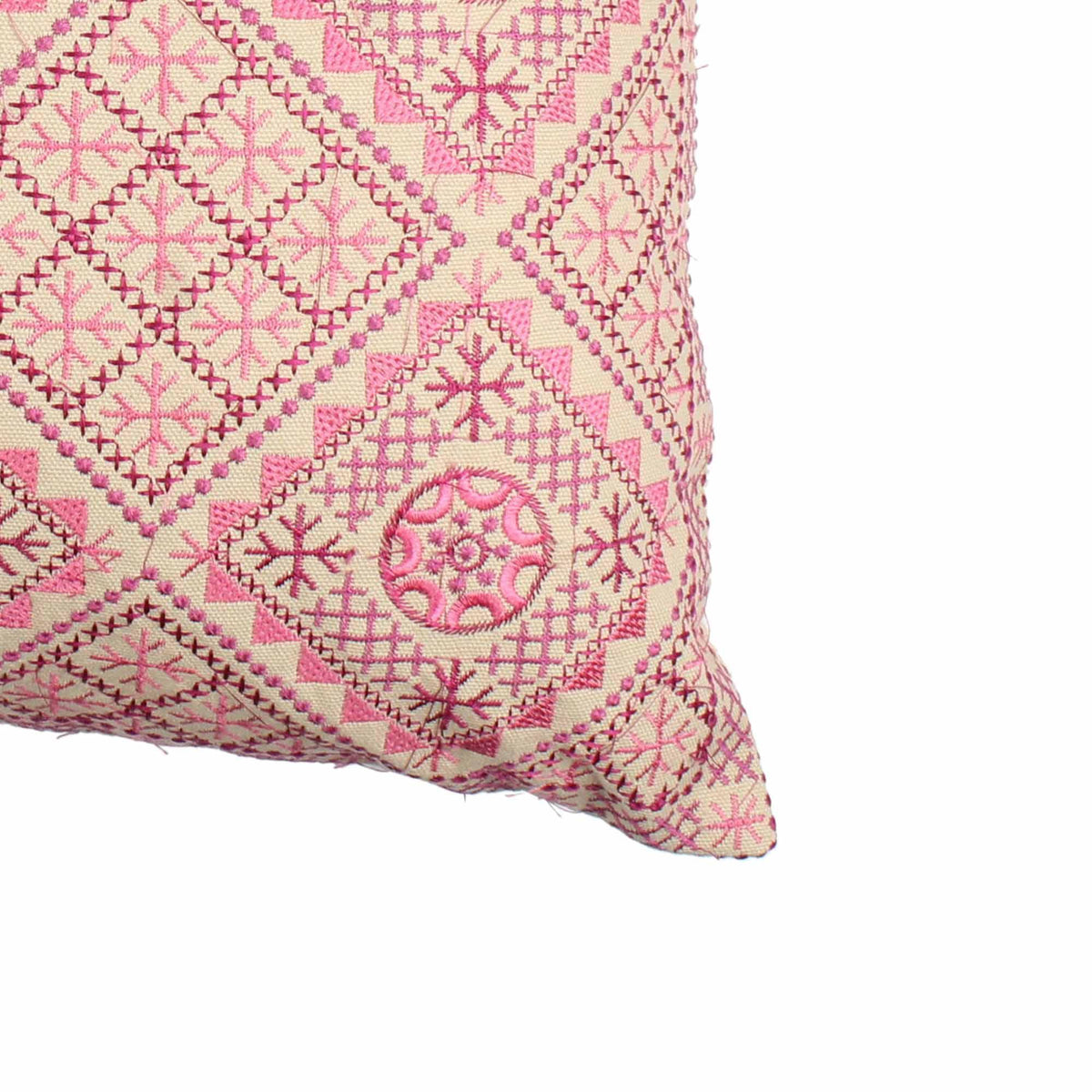 Pink Hand-Made Cotton Cushion Cover