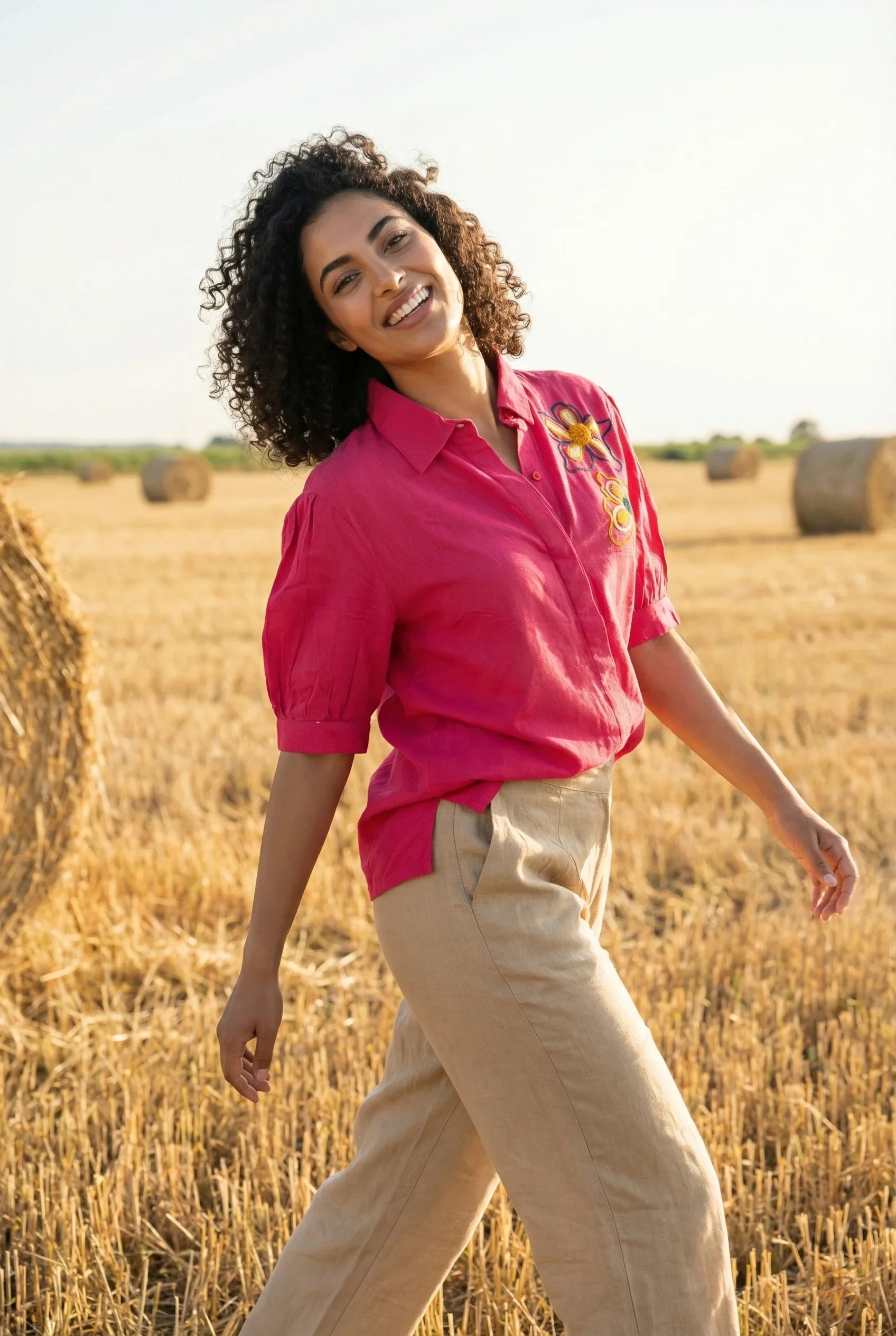 Pink Solid Shirt Collar Short Sleeve Co-ord Set for Women - SanskrutiHomes