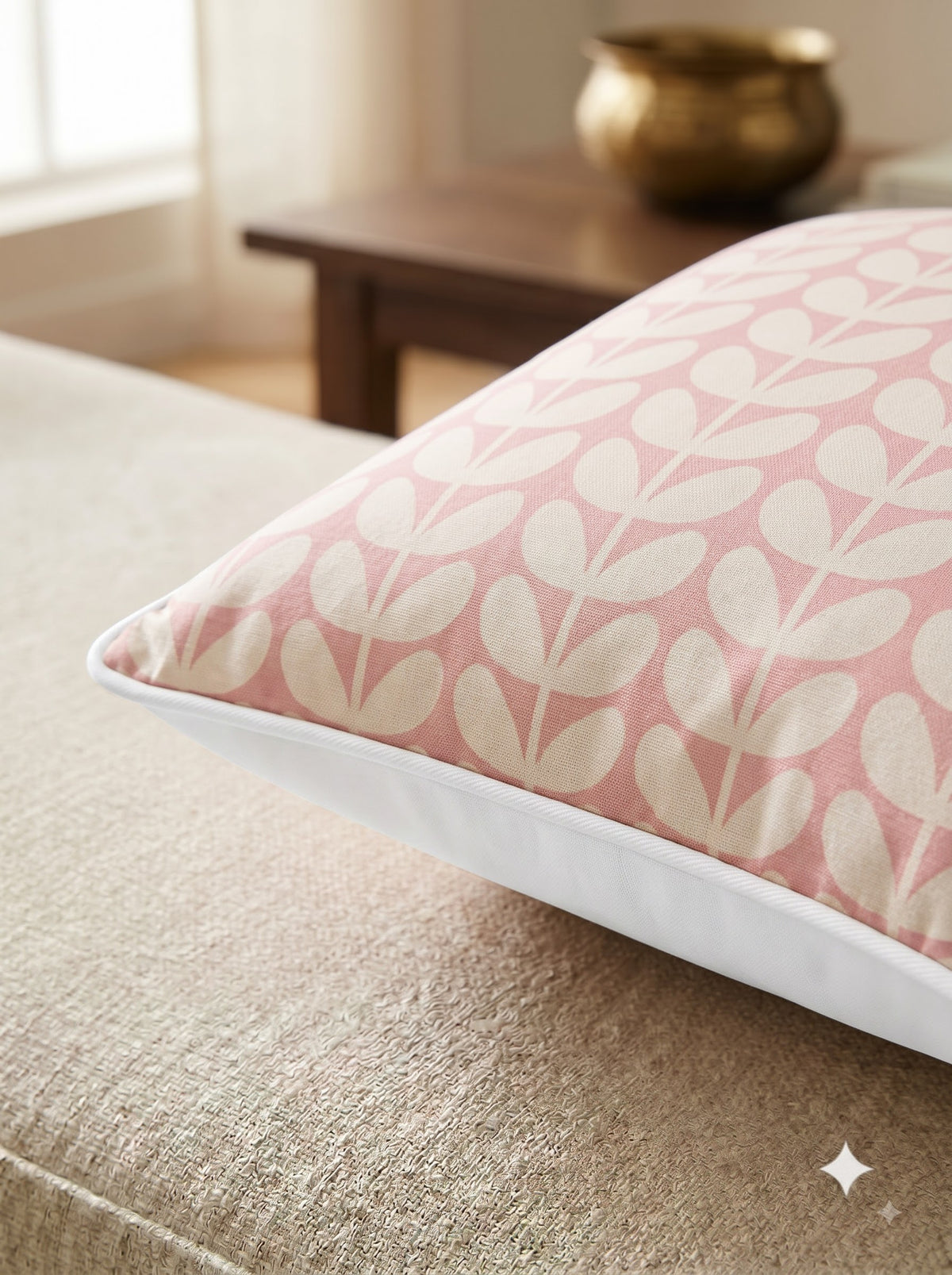 White Leaf Textured Velvet Square Home Decor Cushion Cover