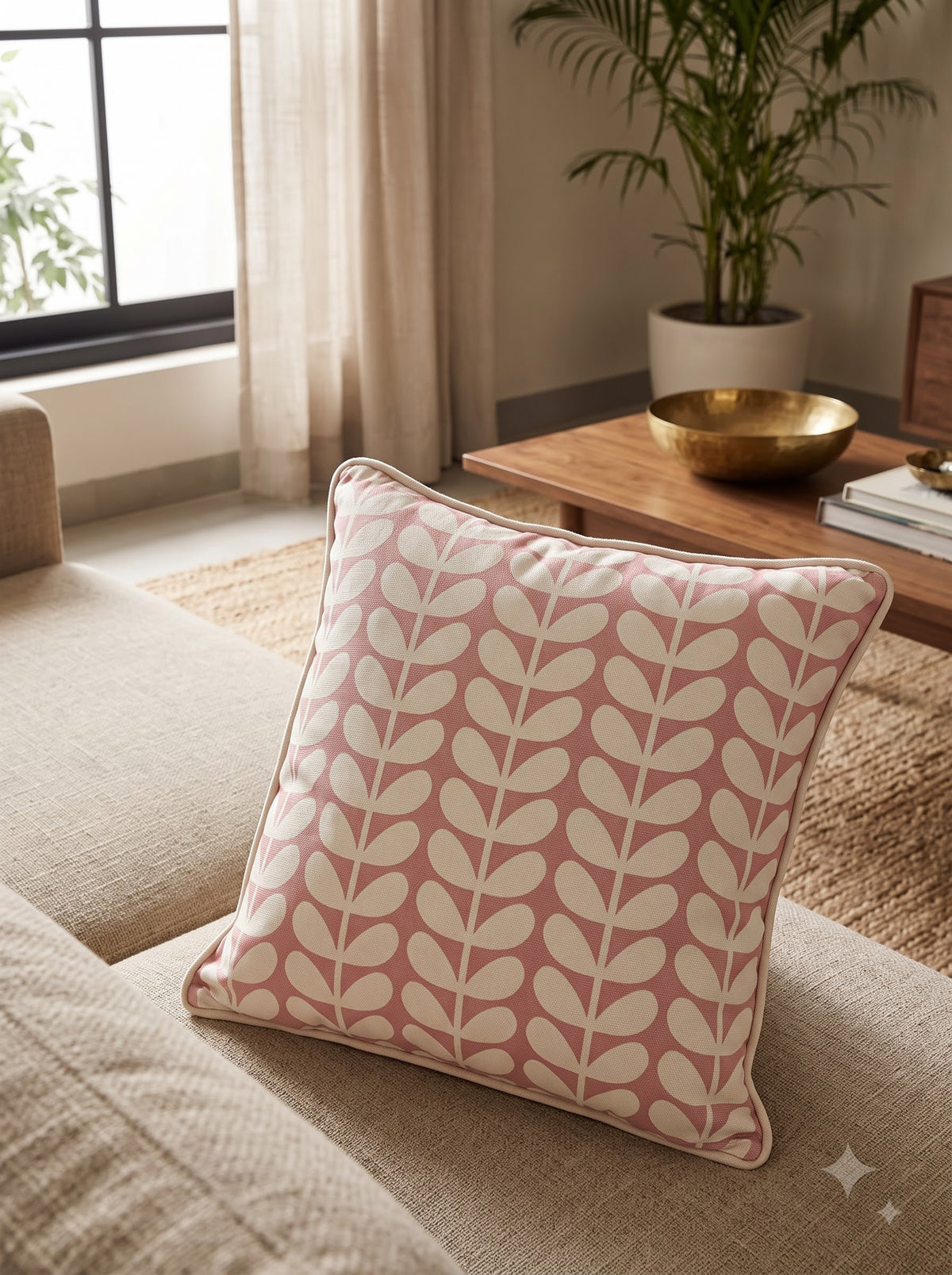 White Leaf Textured Velvet Square Home Decor Cushion Cover