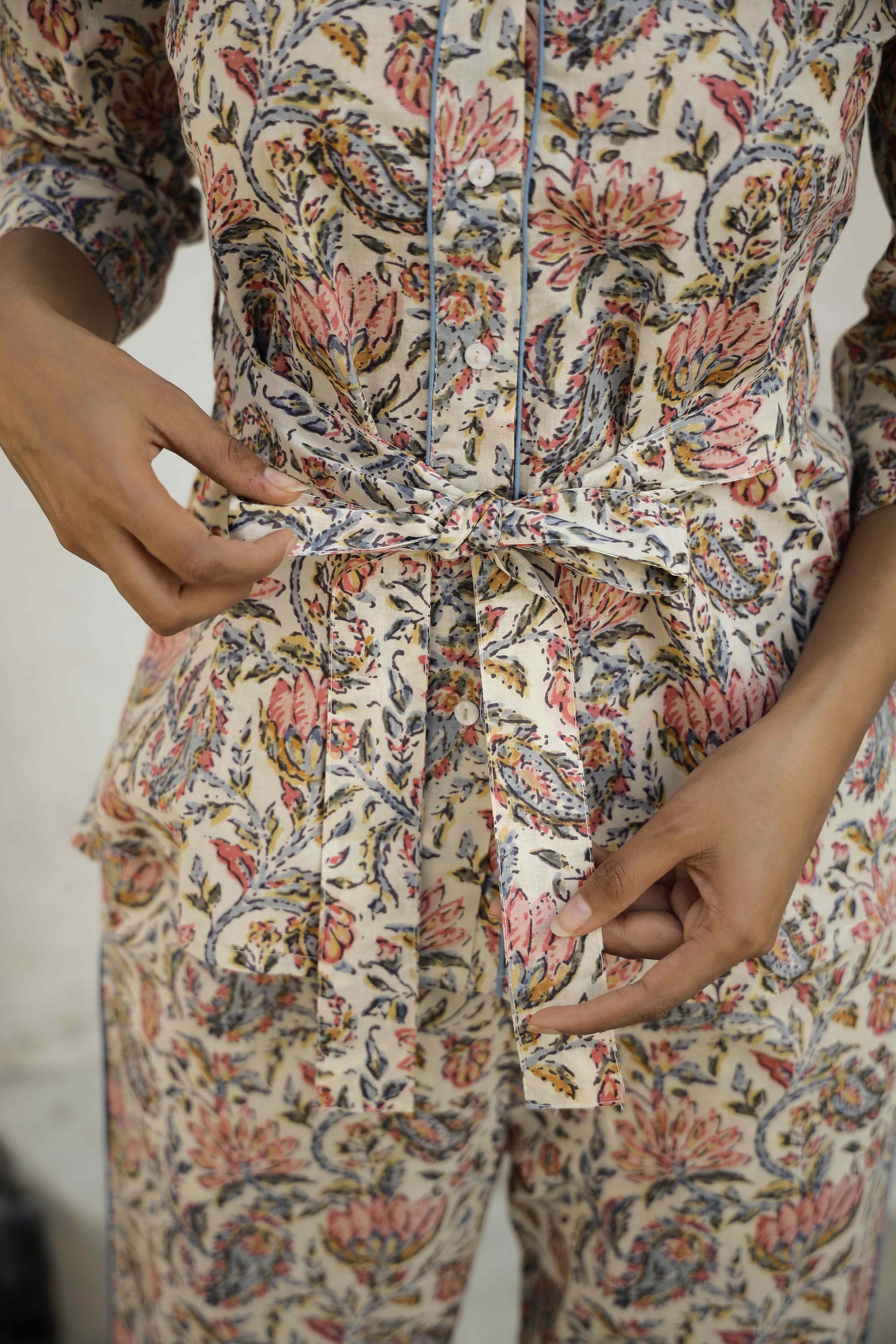 White & Pink Printed Co-Ord Set
