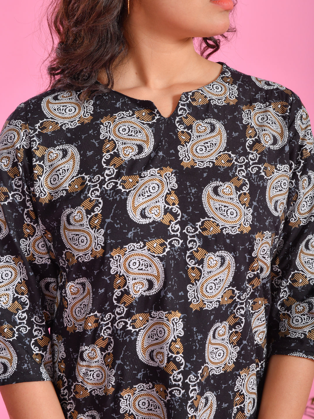Blue Printed Round Neck Night Suit