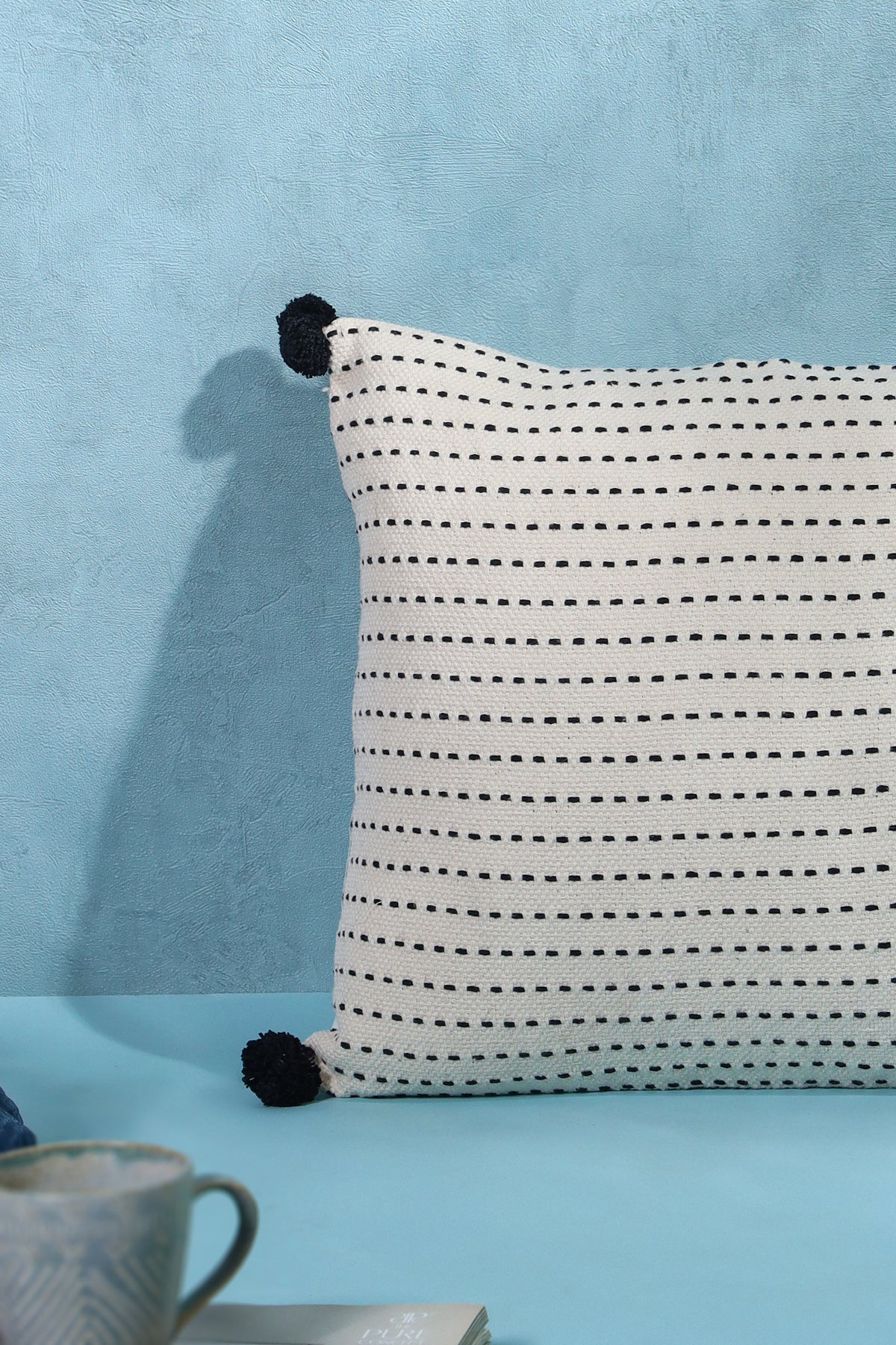 Off White 100% Cotton Cushion Cover