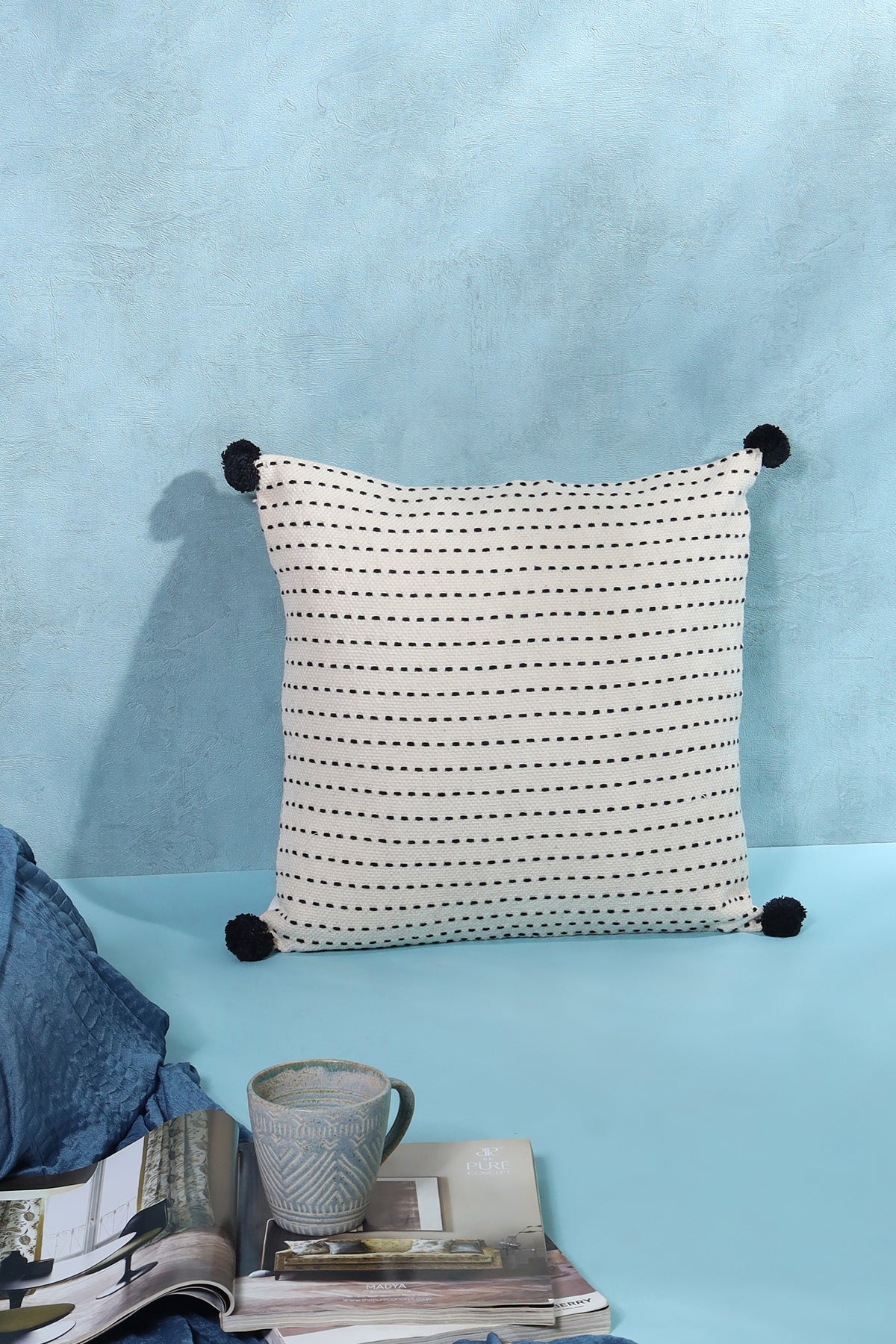 Off White 100% Cotton Cushion Cover