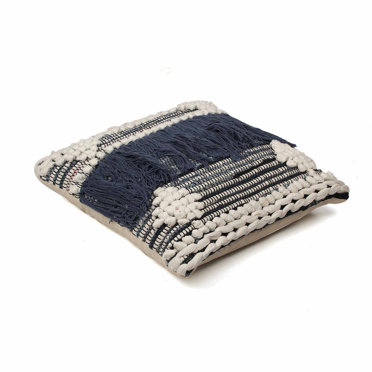Hand-Made Cotton Blue Cushion Cover