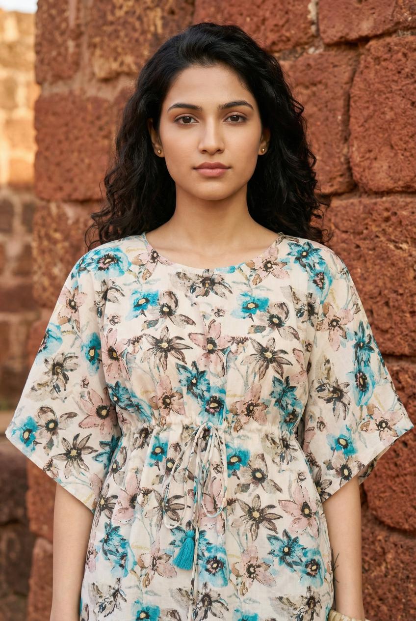 Multi Color Floral Print Night Suit Set For Women