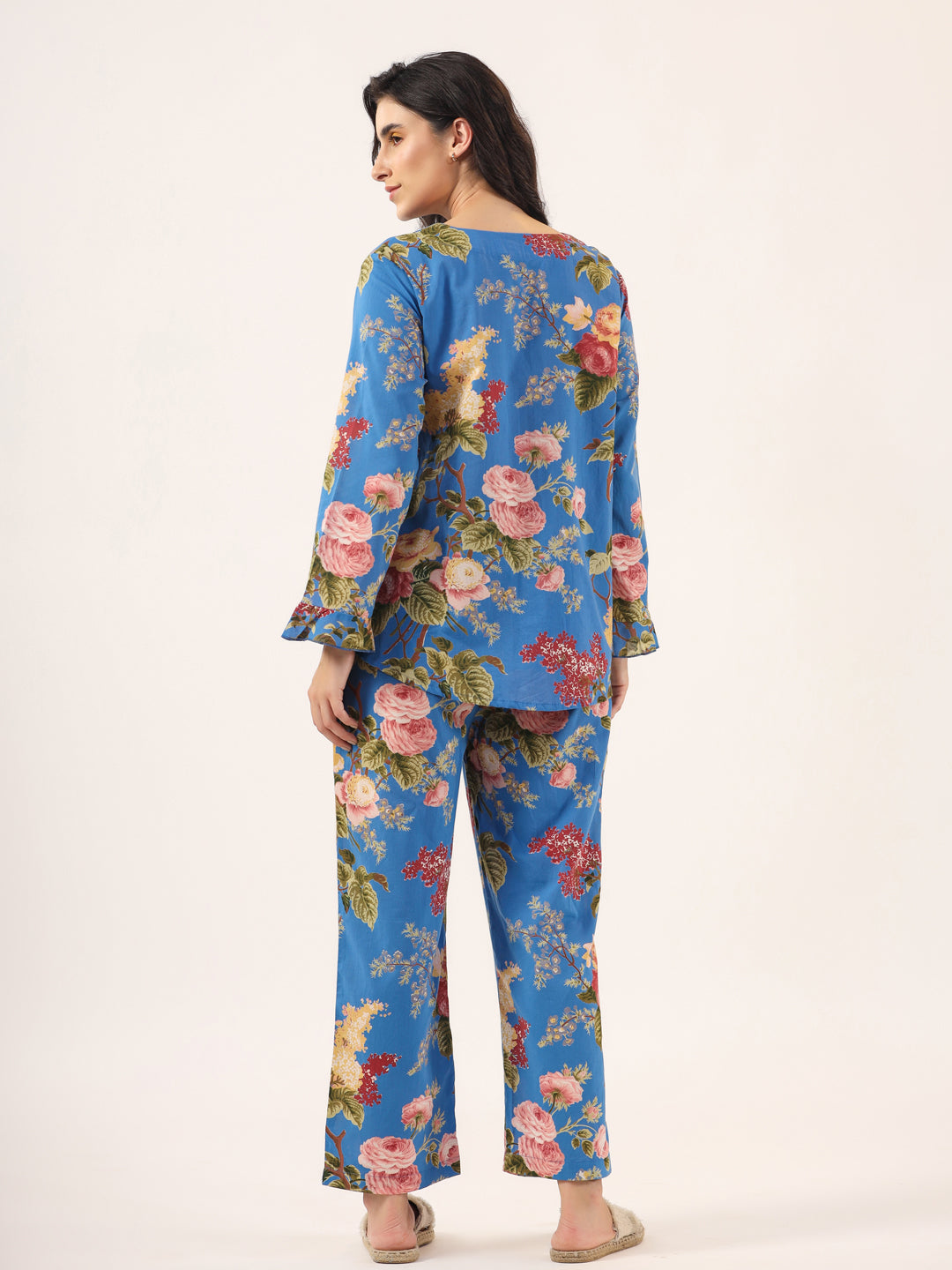 Cobalt Blue Cotton Night Suit