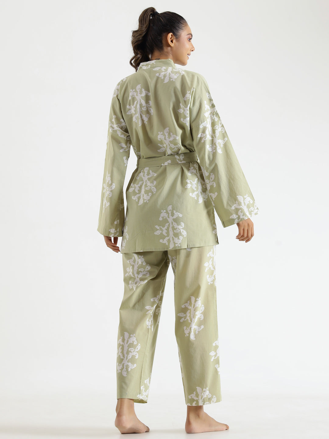 Floral Leaf Night Suit Set