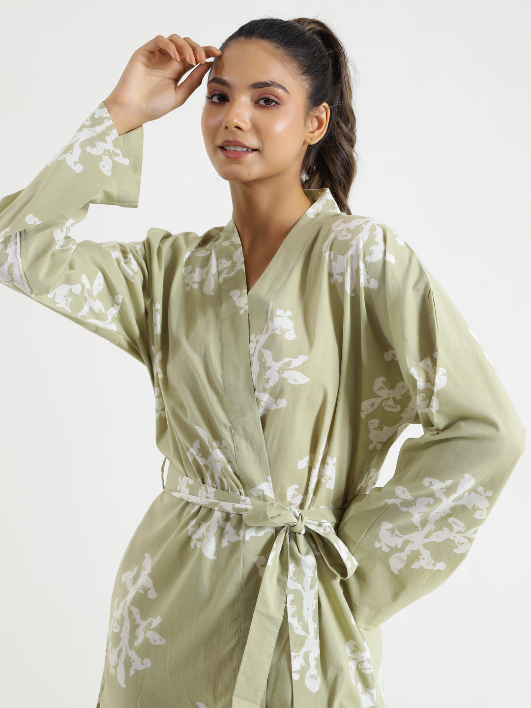 Floral Leaf Night Suit Set