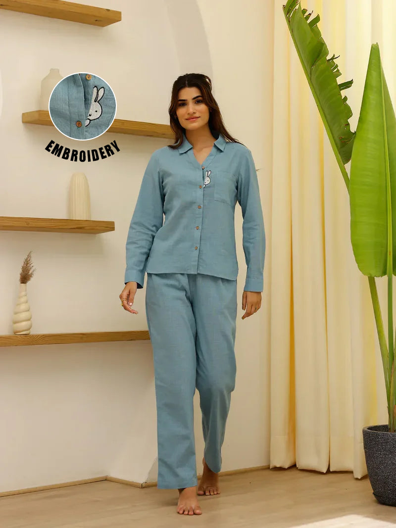 Sea Green Bunny Loungewear Set