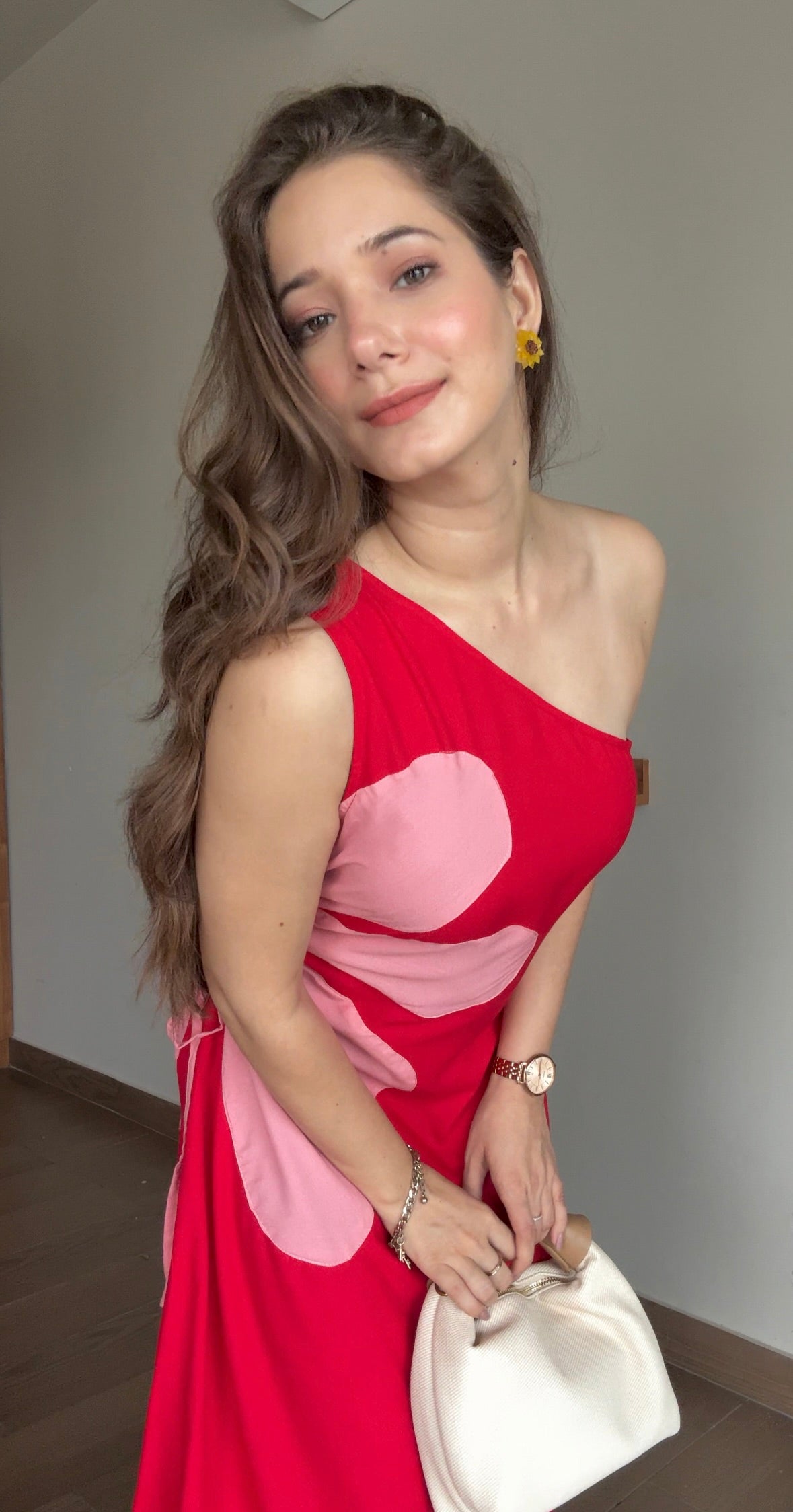 Red Floral Printed Dress for Women