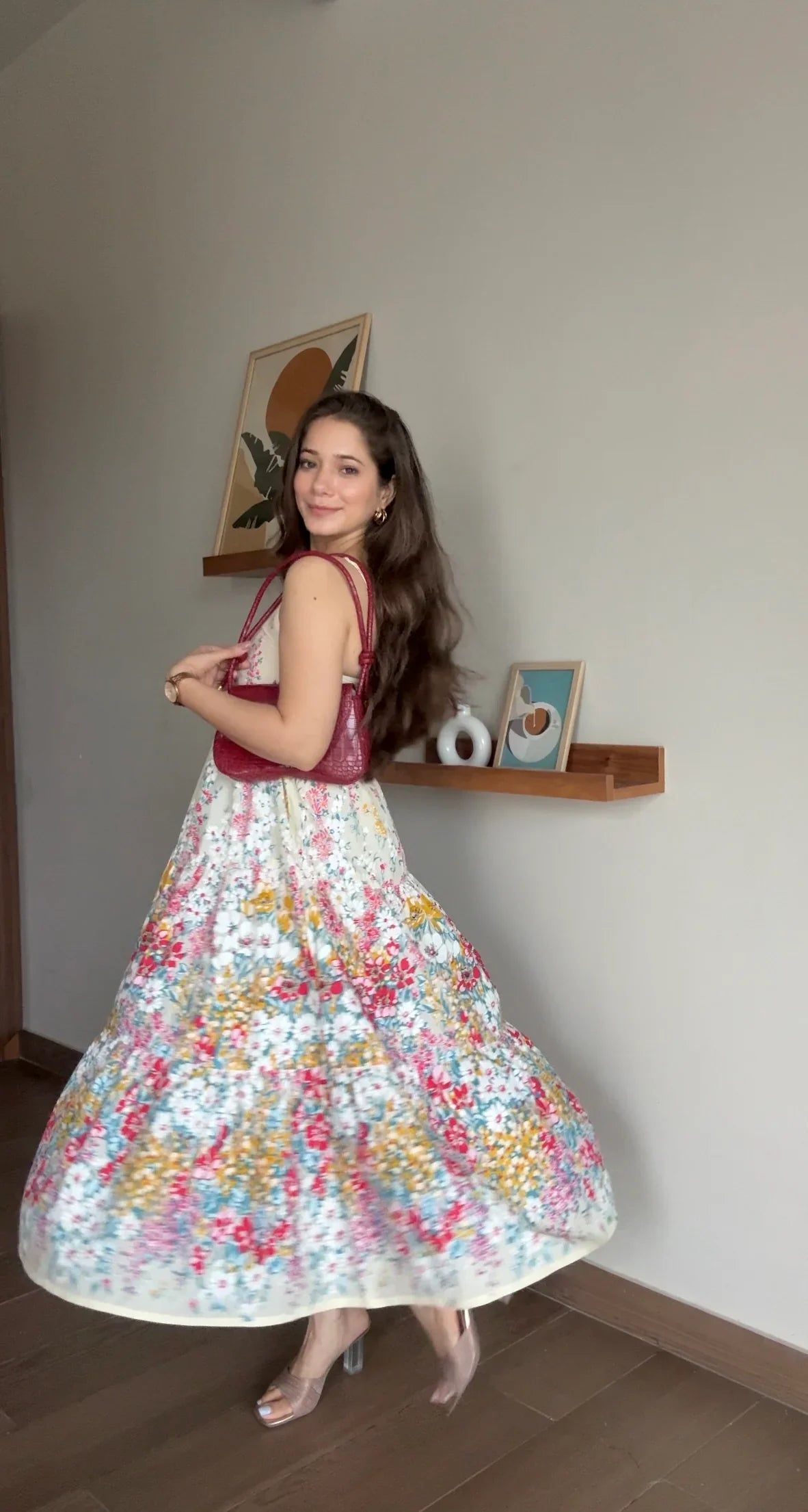 White Printed Sleeveless Dress for Women - SanskrutiHomes