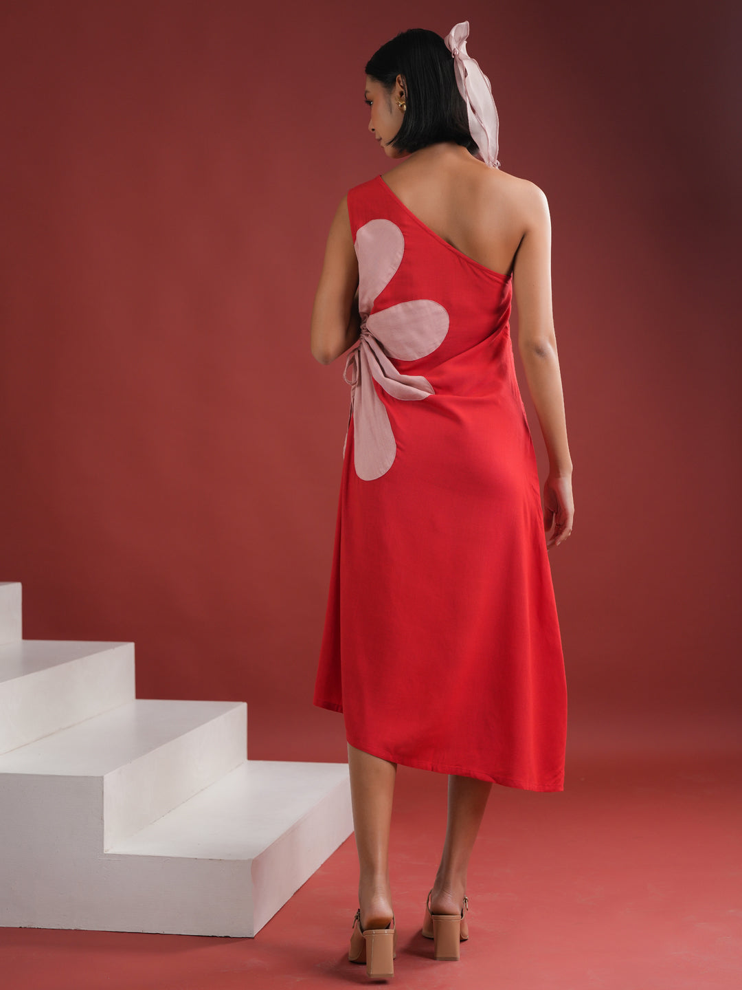 Red Floral Printed Dress for Women