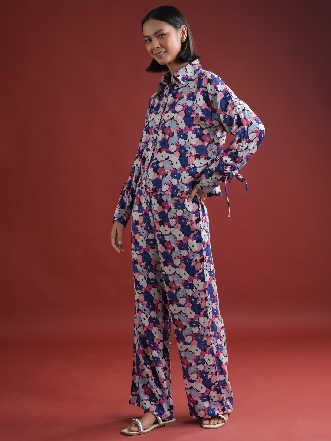Purple Color Viscous Rayon Co-ords Set for Women