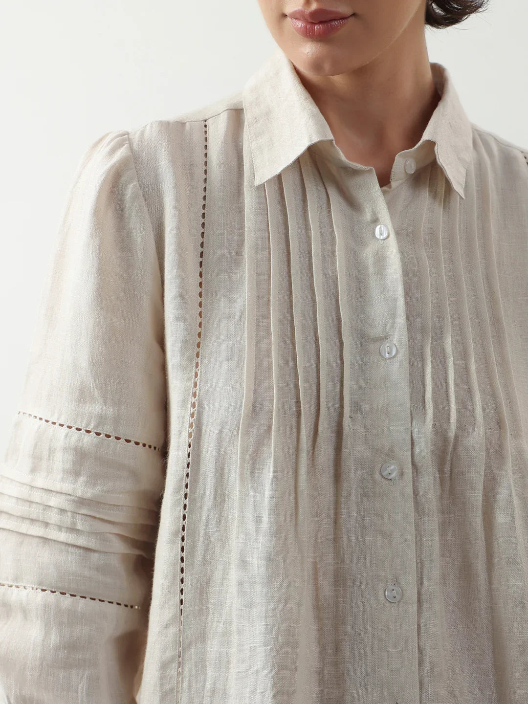 Off White Solid Cotton Dress for Women and Girls - SanskrutiHomes