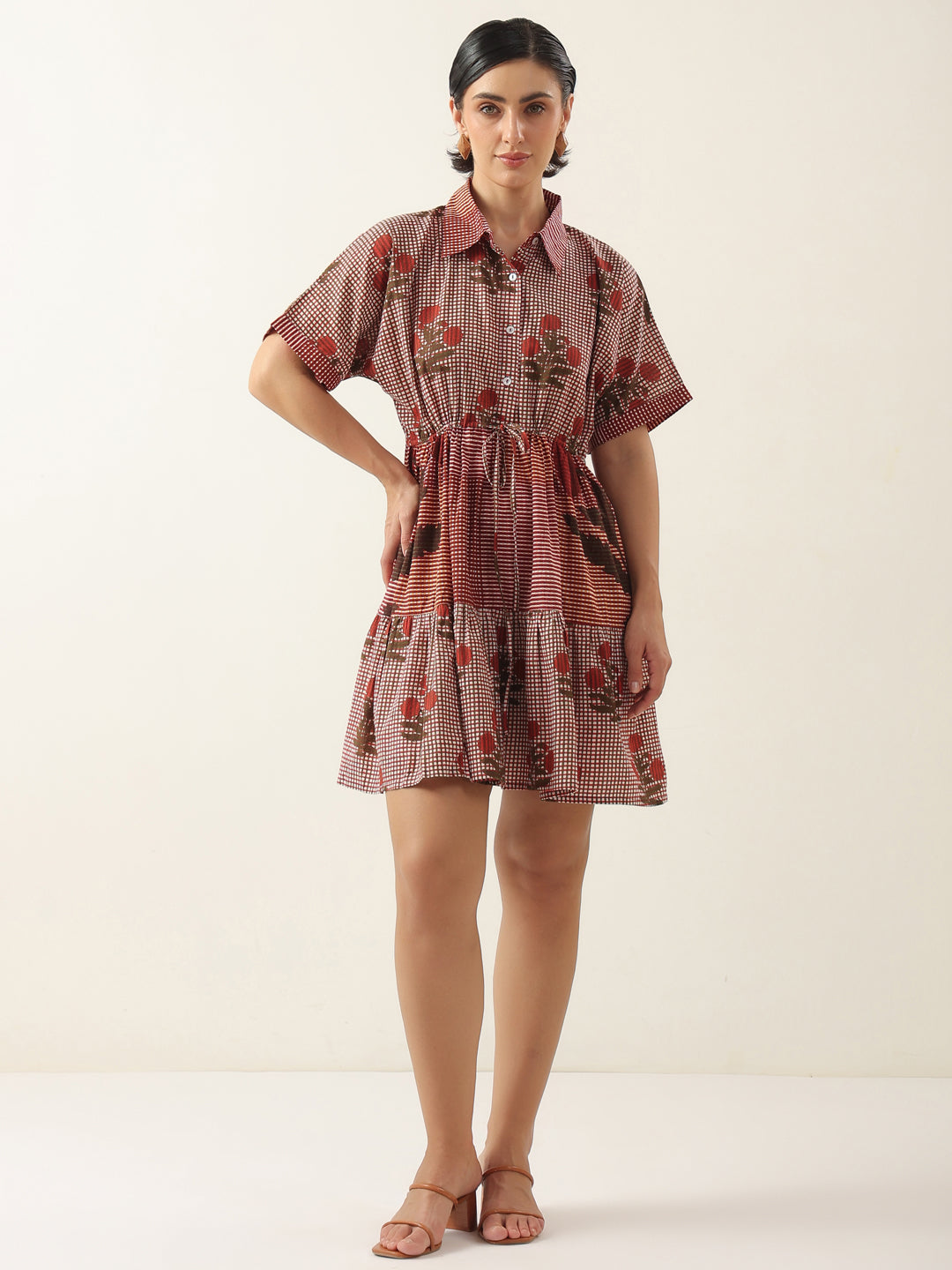 Red Color Floral Printed Dress for Women