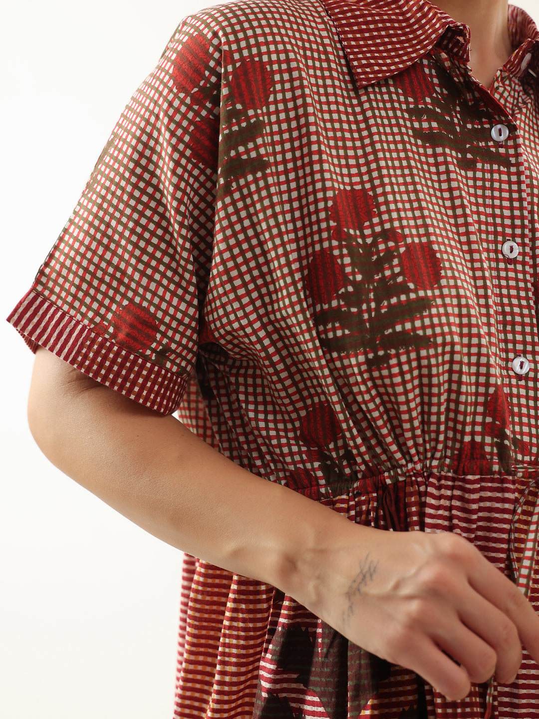 Red Color Floral Printed Dress for Women