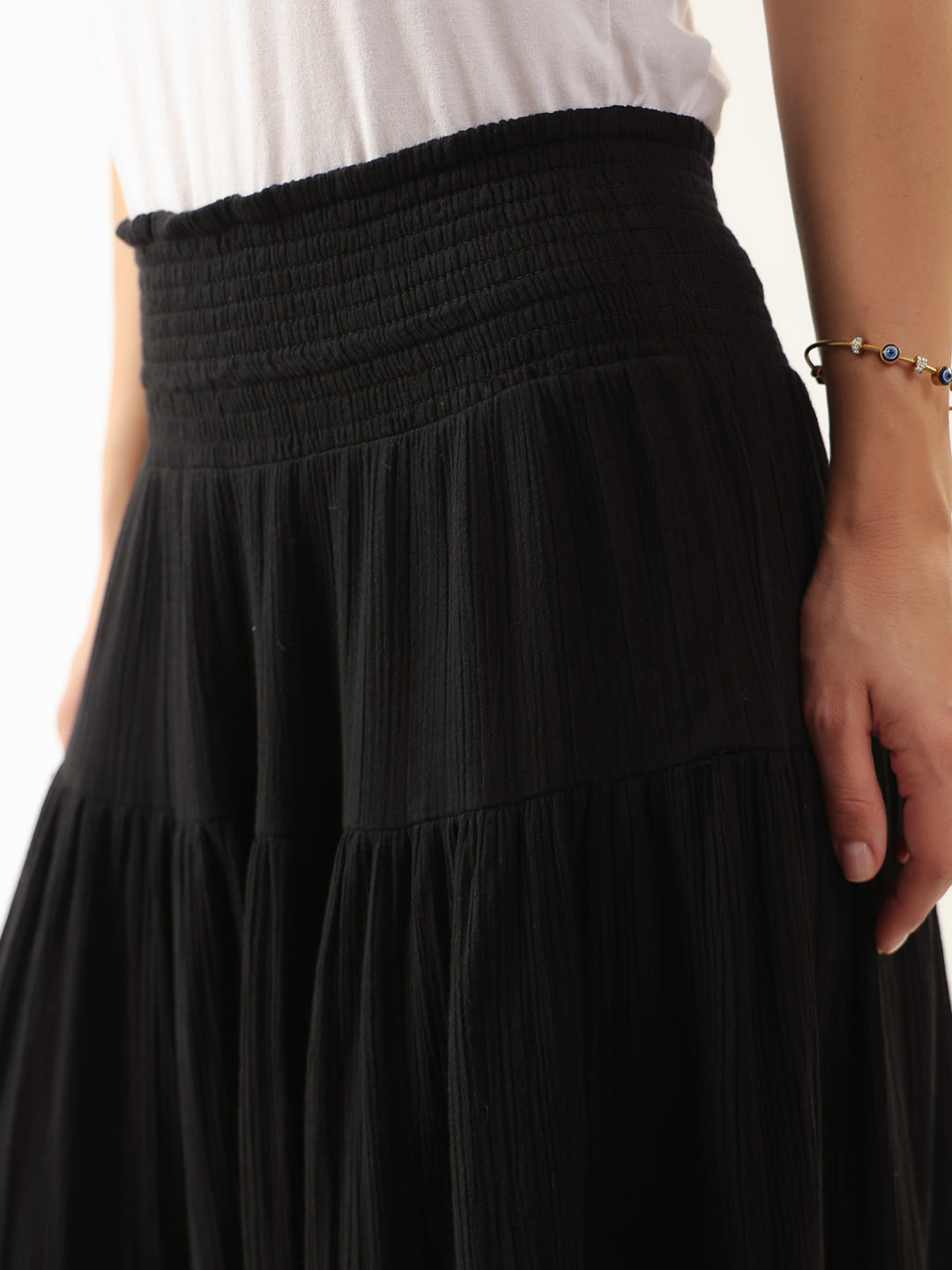 Black Pure Cotton Solid Skirt for Women and Girls