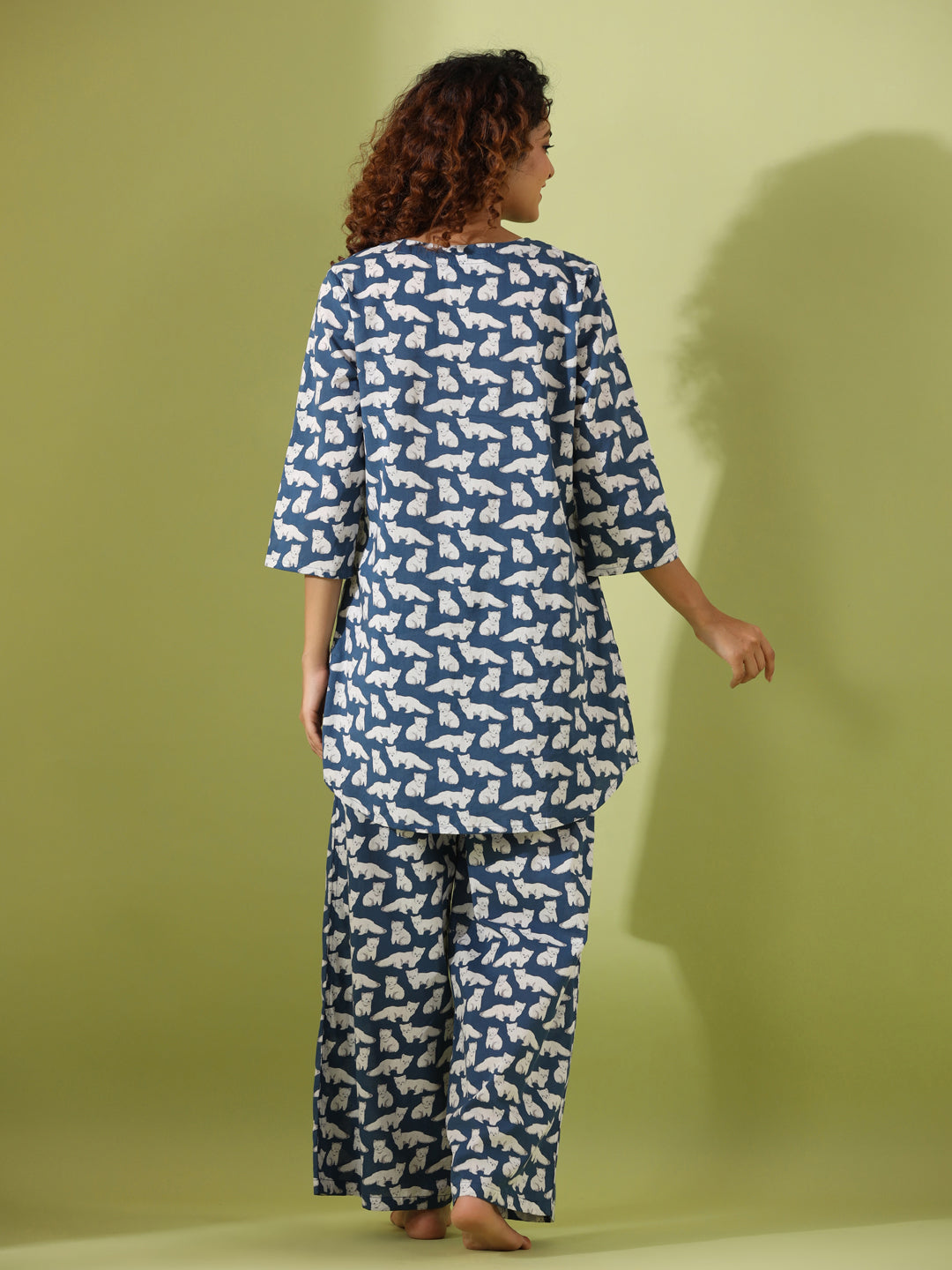Blue panda print loungewear set